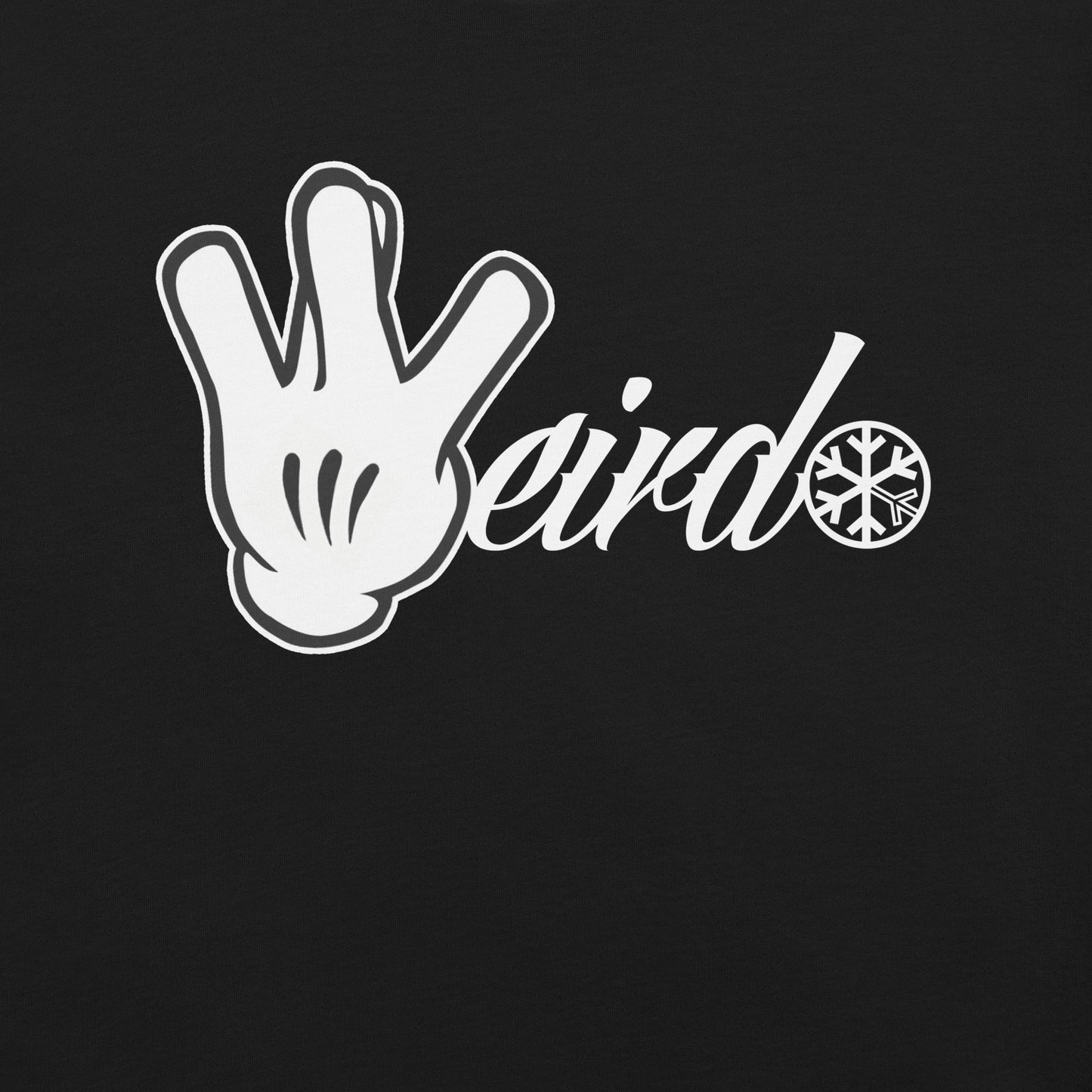 Black-Weirdo Hand Sign Tee from B.Different Clothing, graphic, graffiti-inspired streetwear t-shirt