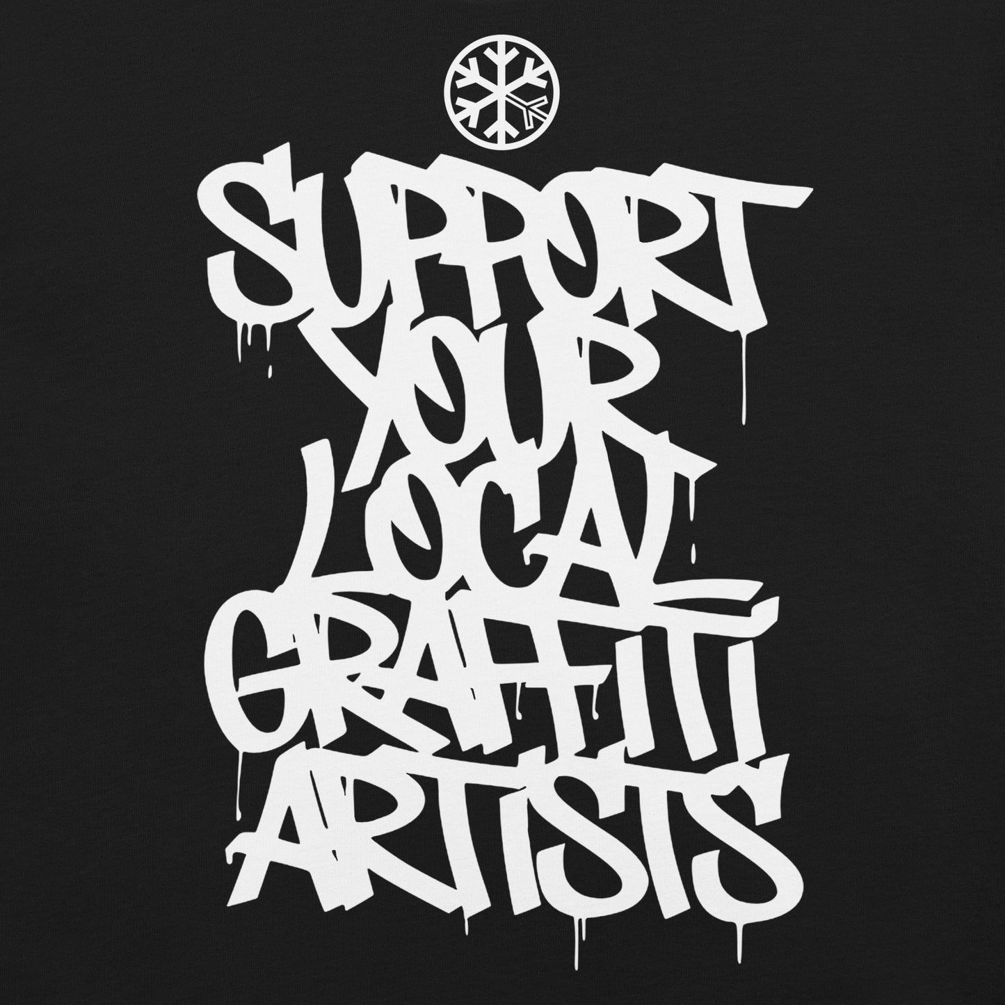 Black-Support Your Local Graffiti Artists Tee from B.Different Clothing, graphic, graffiti-inspired streetwear t-shirt