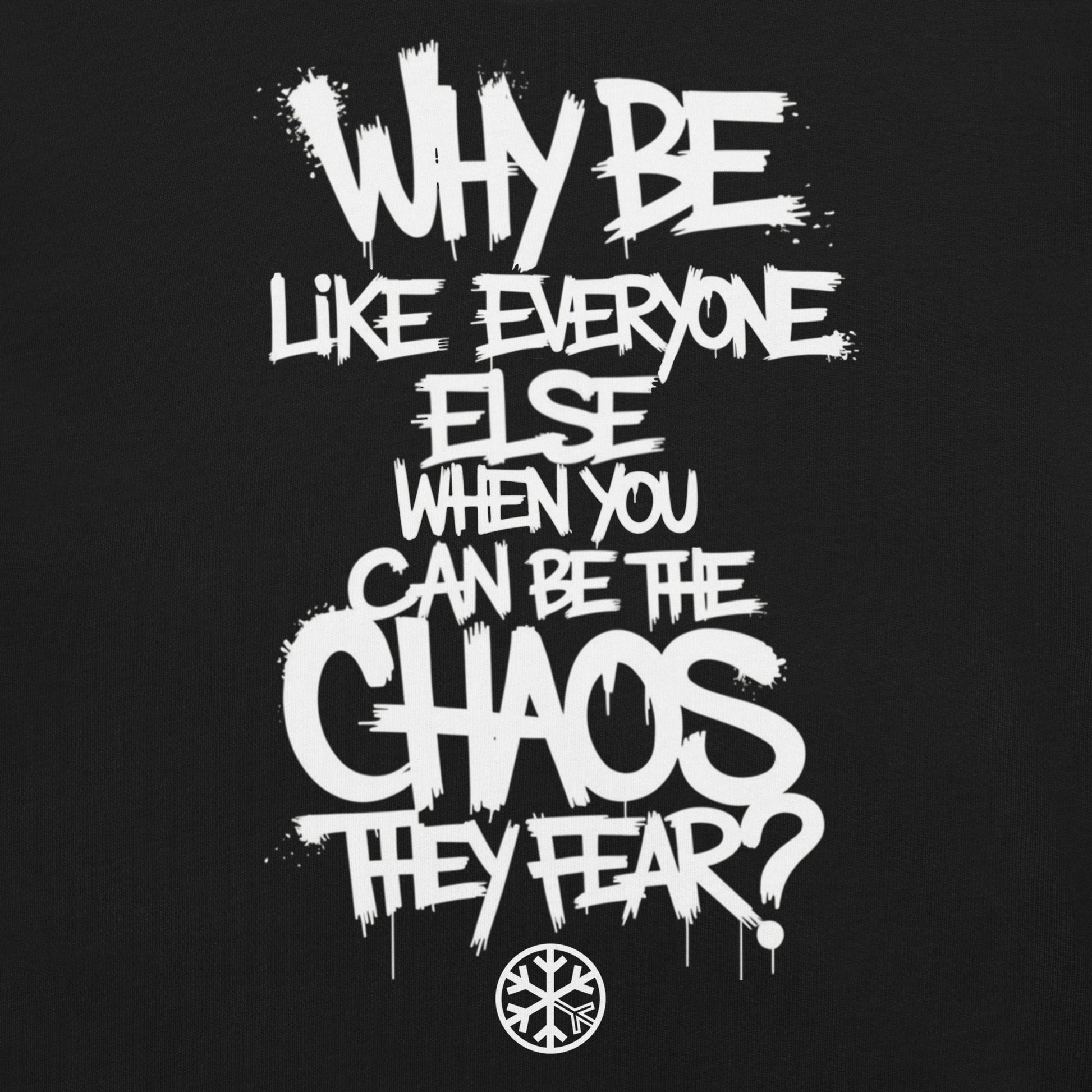 Black-Chaos They Fear Graffiti Tag Tee from B.Different Clothing, graphic, graffiti-inspired streetwear t-shirt