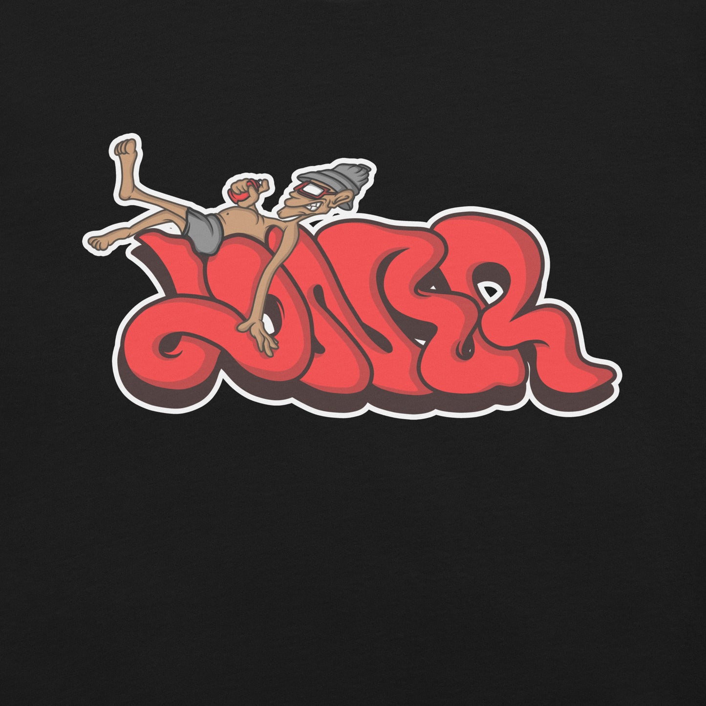 Black-Loner Graffiti Piece Tee from B.Different Clothing, graphic, graffiti-inspired streetwear t-shirt