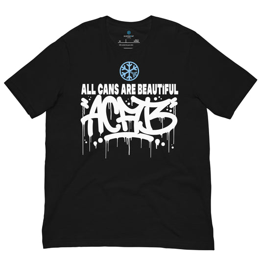 Black-Acab Graffiti Tag Tee from B.Different Clothing, front view, graffiti-inspired streetwear t-shirt