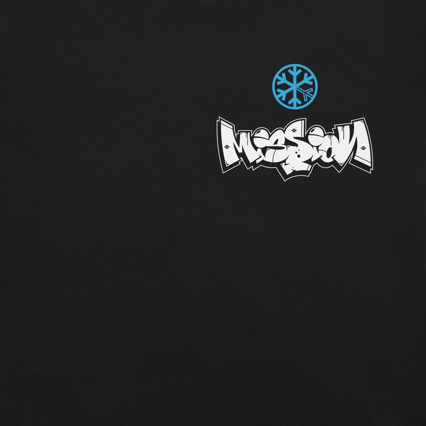 Black-Mission Graffiti Character Tee from B.Different Clothing, front graphic, graffiti-inspired streetwear t-shirt