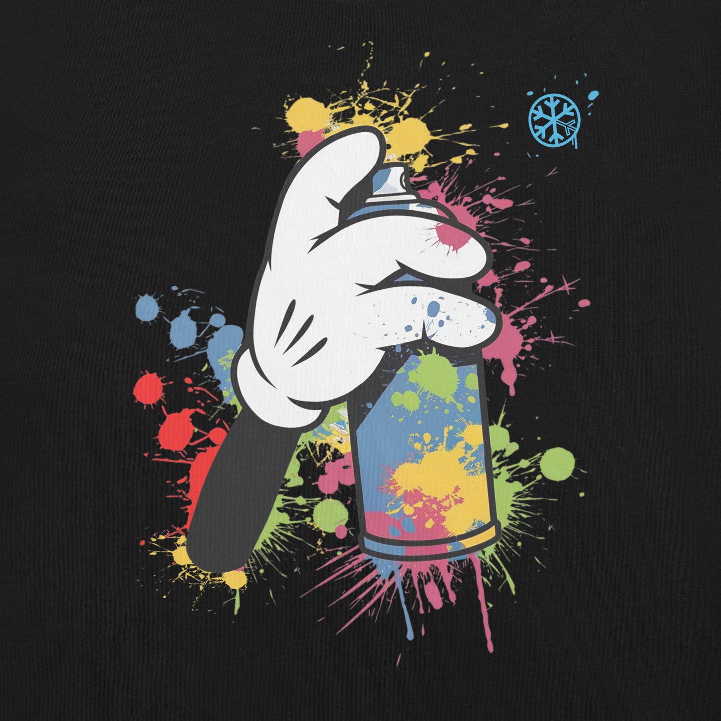 Black-Hand Spray Can Graffiti Tee from B.Different Clothing, graphic, graffiti-inspired streetwear t-shirt