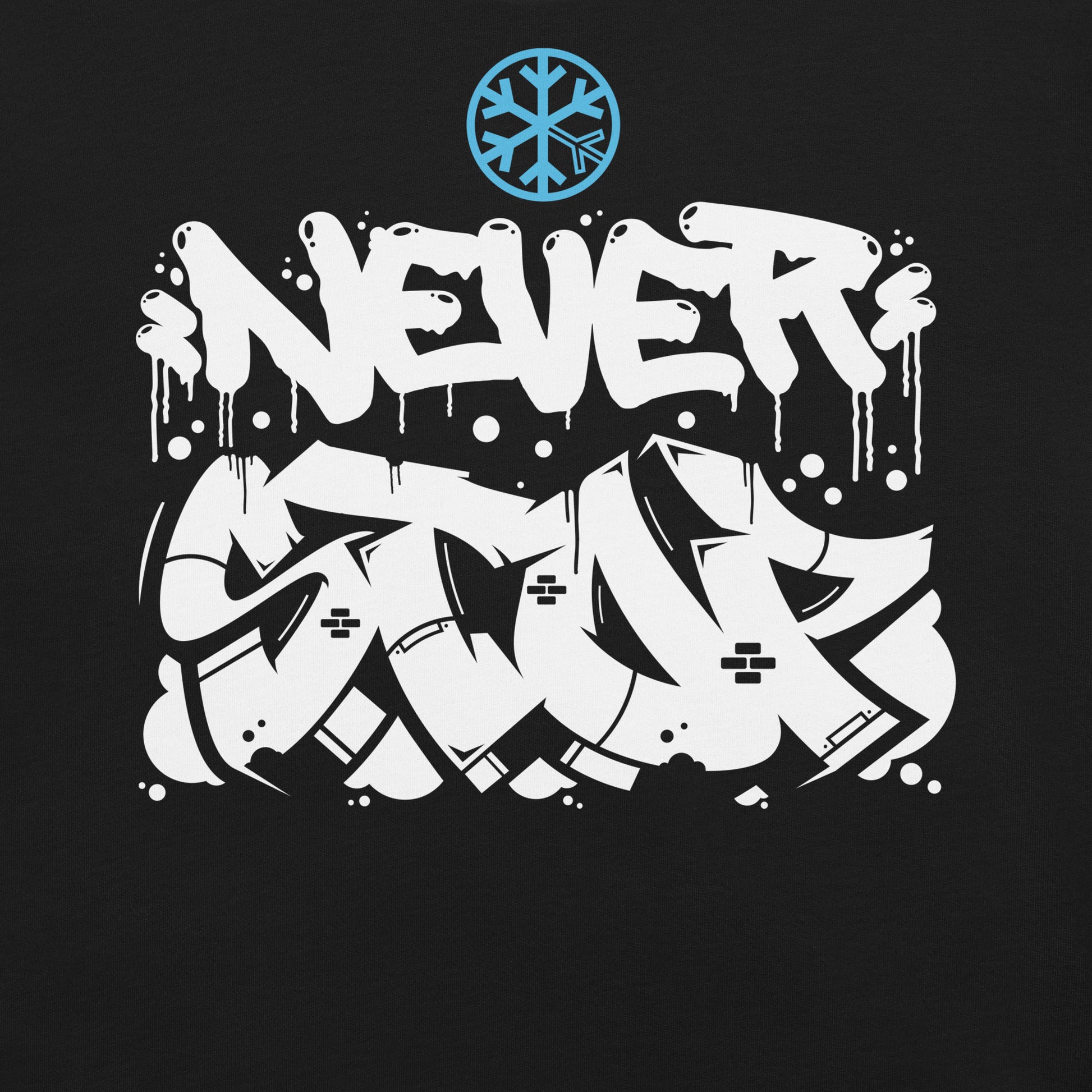Black-Never Stop Graffiti Piece Tee from B.Different Clothing, graphic, graffiti-inspired streetwear t-shirt