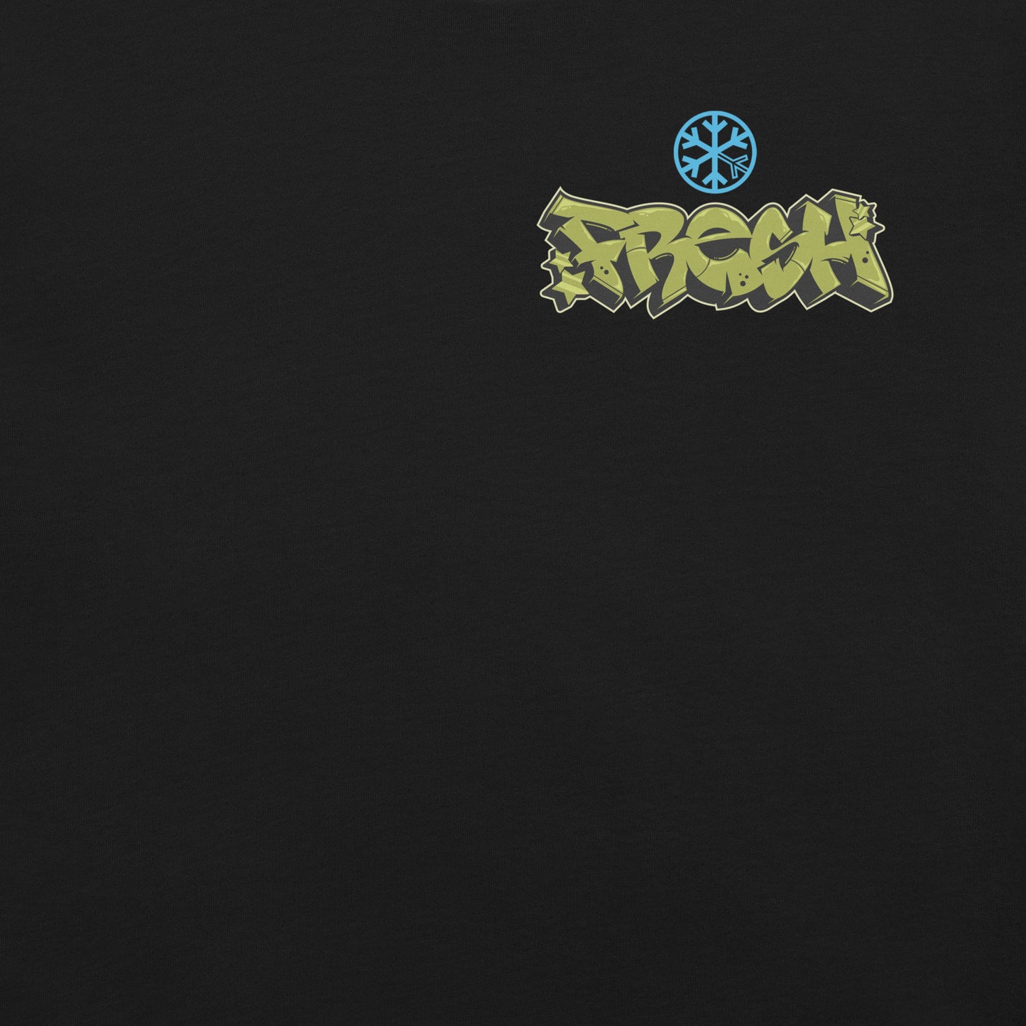 Black-Fresh Graffiti Character Tee from B.Different Clothing, front graphic, graffiti-inspired streetwear t-shirt