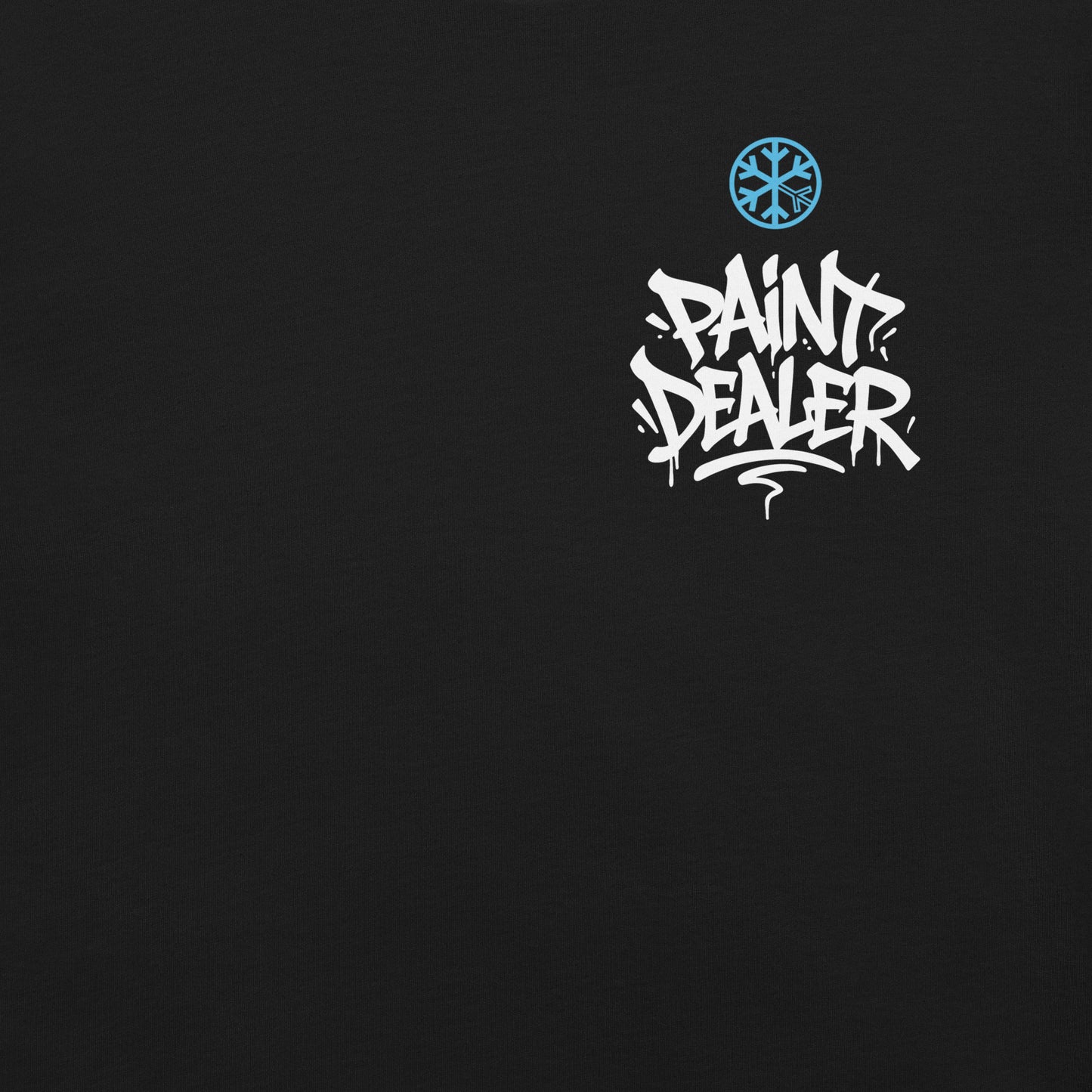 Black-Paint Dealer Graffiti Character Tee from B.Different Clothing, front graphic, graffiti-inspired streetwear t-shirt