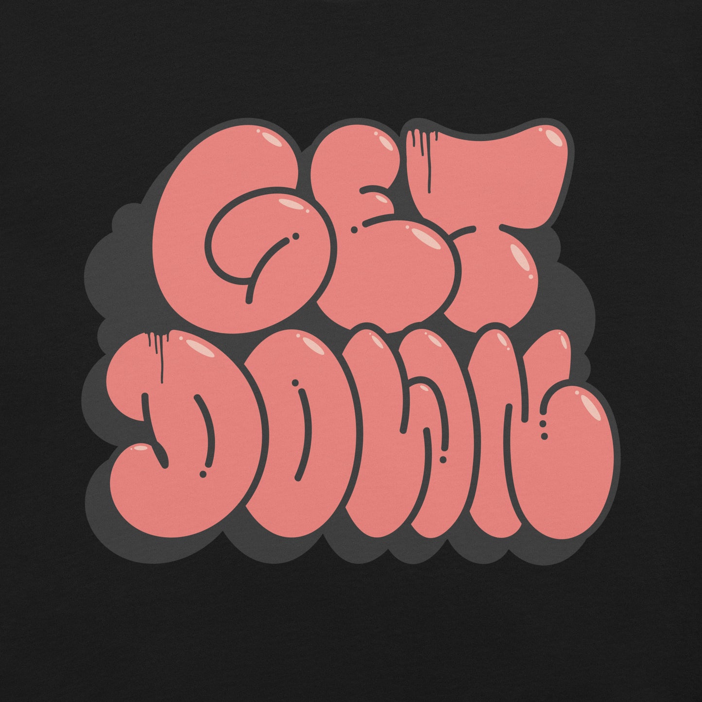 Black-Get Down Graffiti Throw-up Tee from B.Different Clothing, graphic, graffiti-inspired streetwear t-shirt