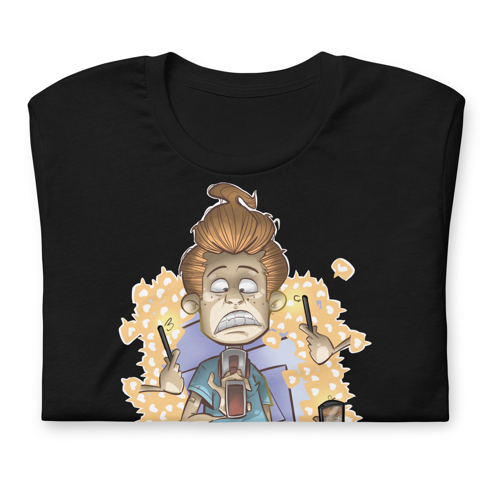 Black-Social Suicide Tee from B.Different Clothing, folded, graffiti-inspired streetwear t-shirt