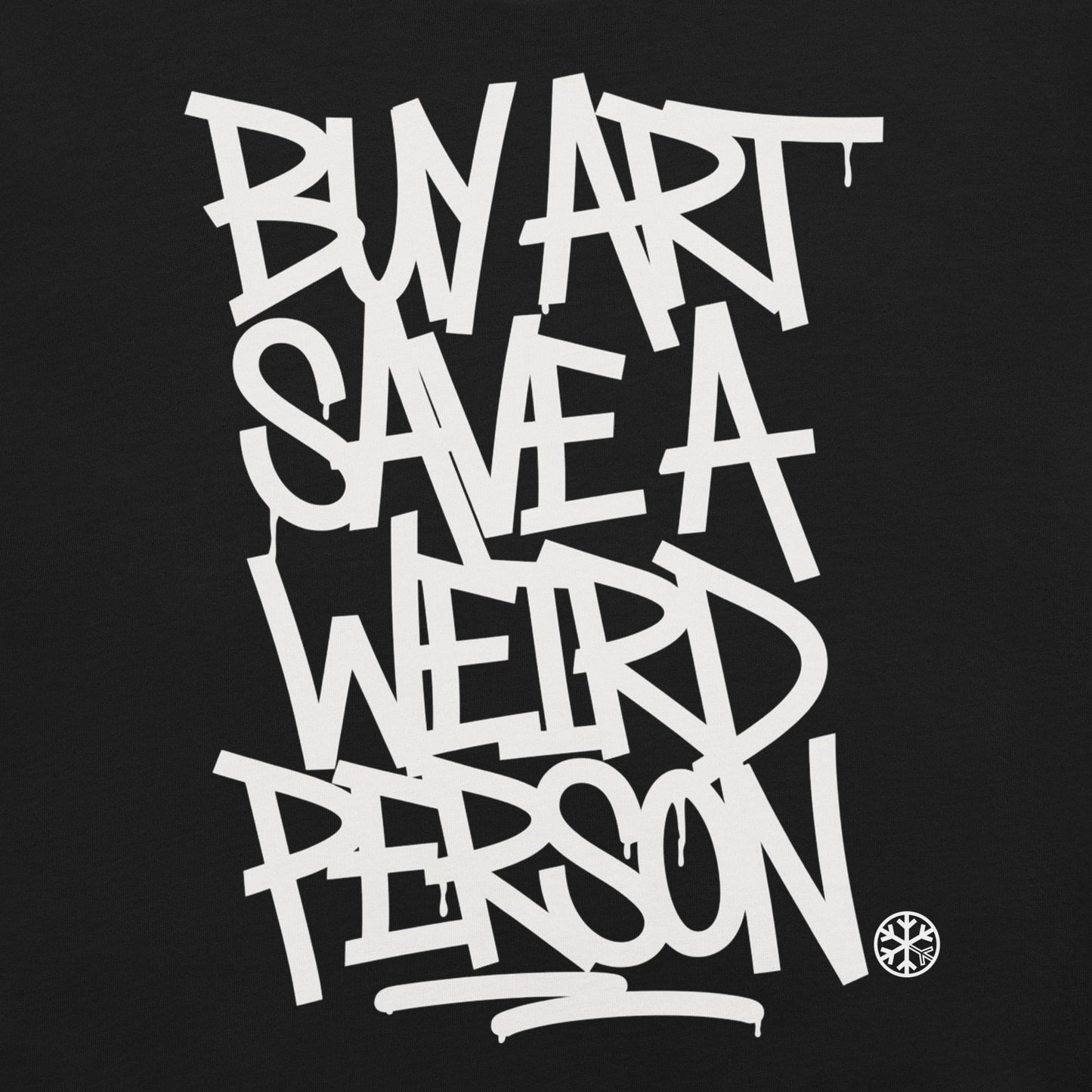 Black-Buy Art Save a Weird Person Graffiti Tee from B.Different Clothing, graphic, graffiti-inspired streetwear t-shirt