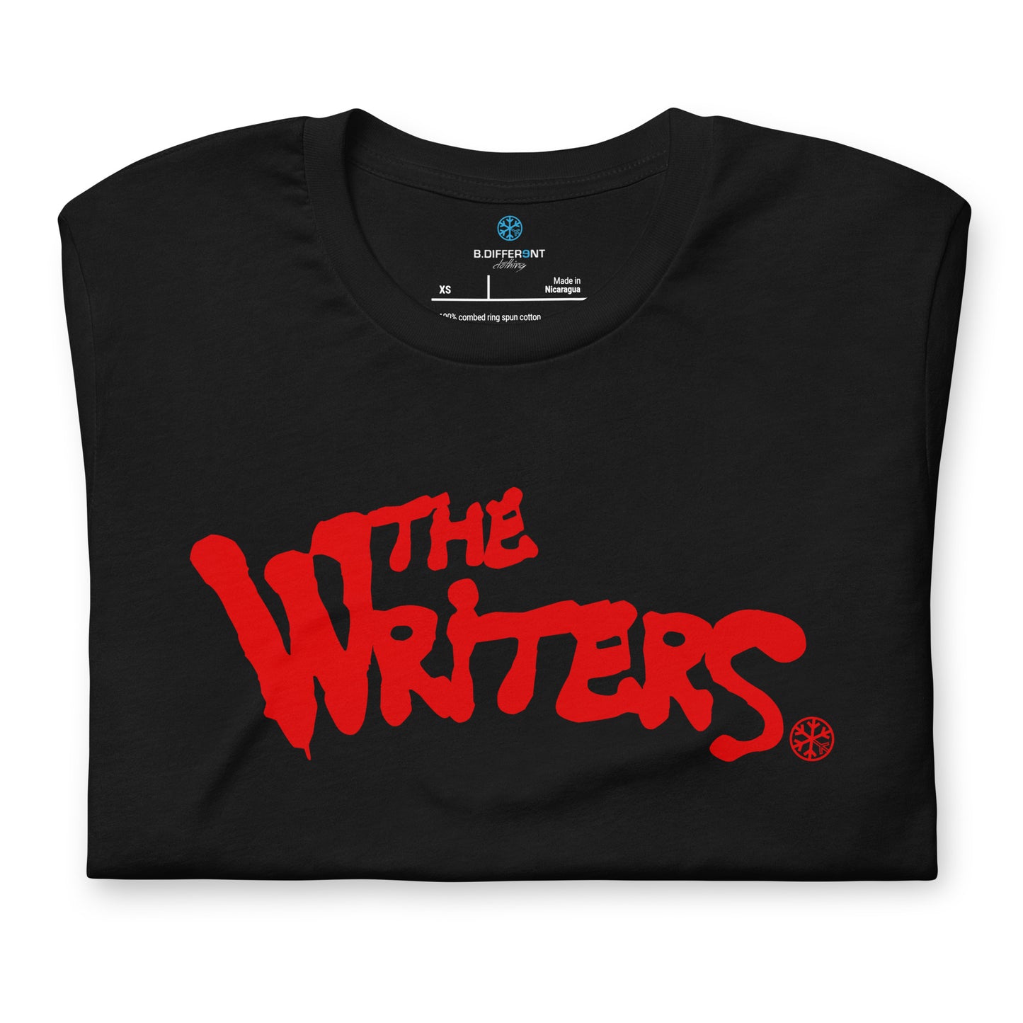 Black-The Writers Graffiti Lettering Tee from B.Different Clothing, folded, graffiti-inspired streetwear t-shirt