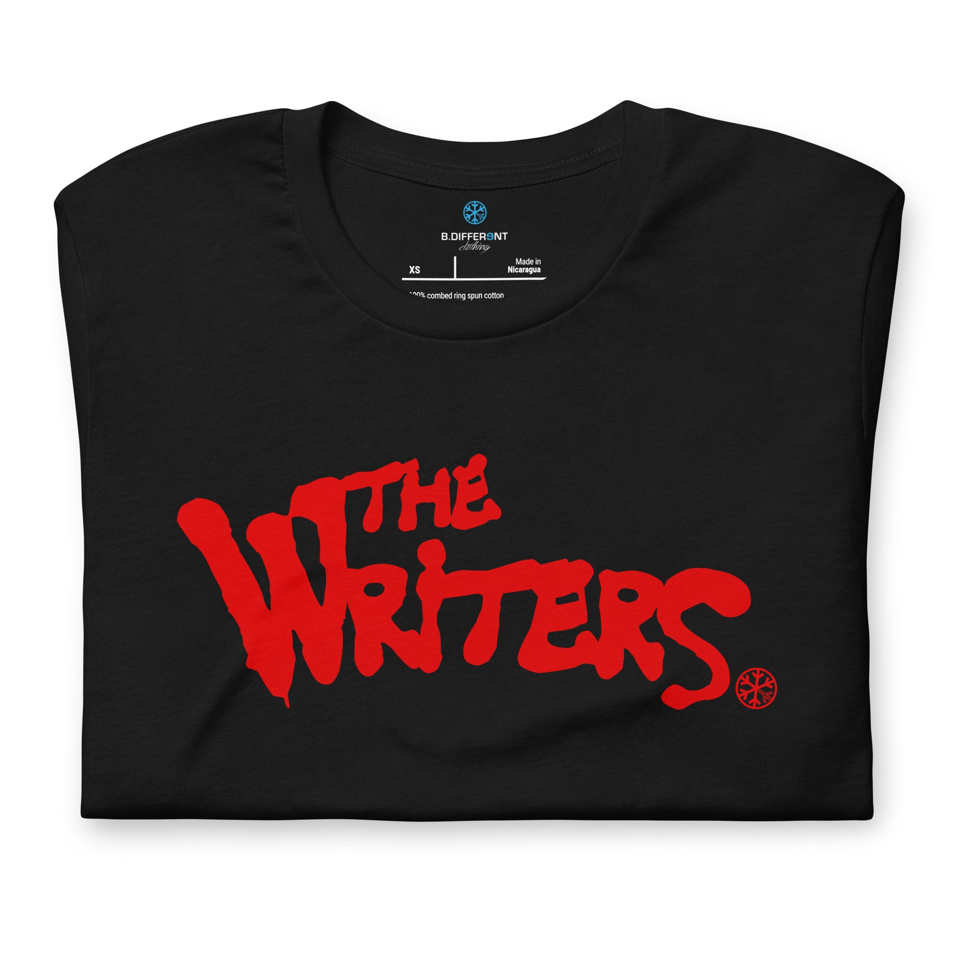 Black-The Writers Graffiti Lettering Tee from B.Different Clothing, folded, graffiti-inspired streetwear t-shirt