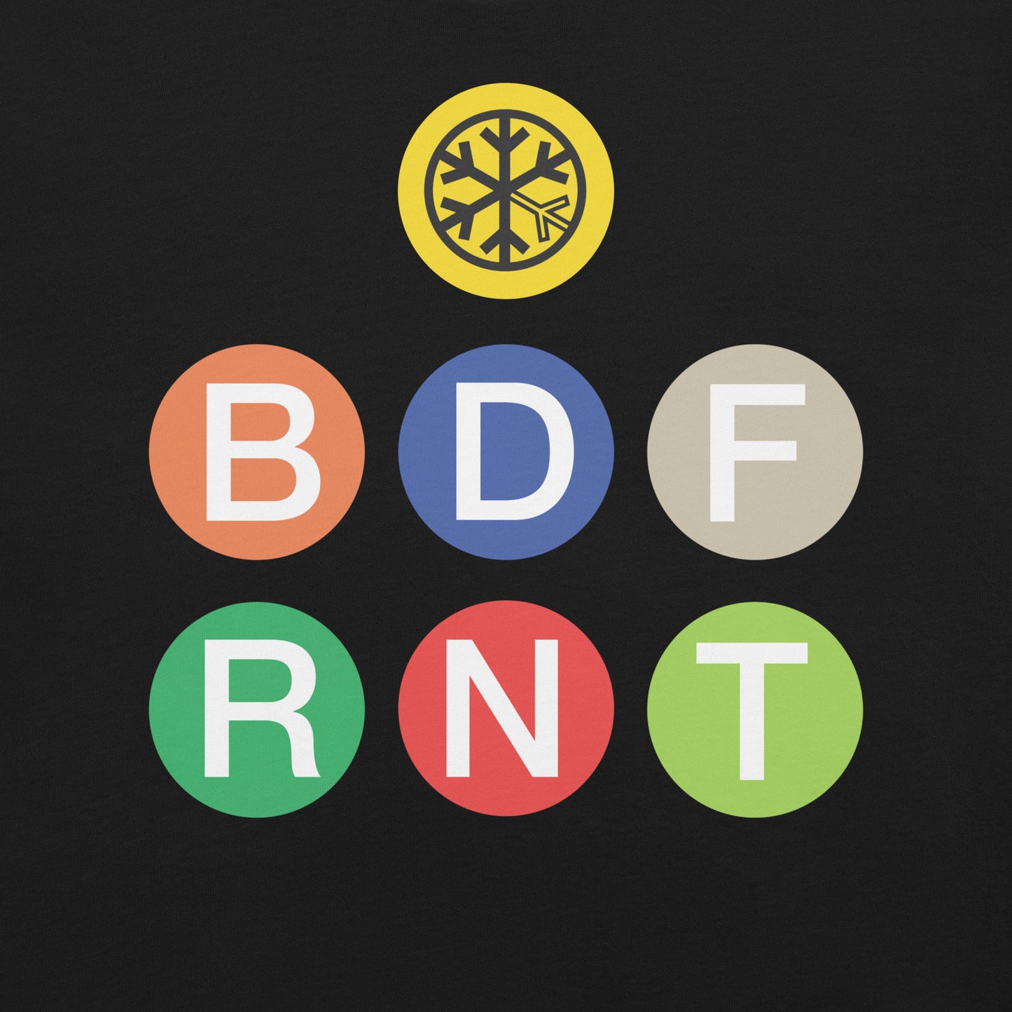 Black-BDFRNT NYC Subway Tee from B.Different Clothing, front graphic, graffiti-inspired streetwear