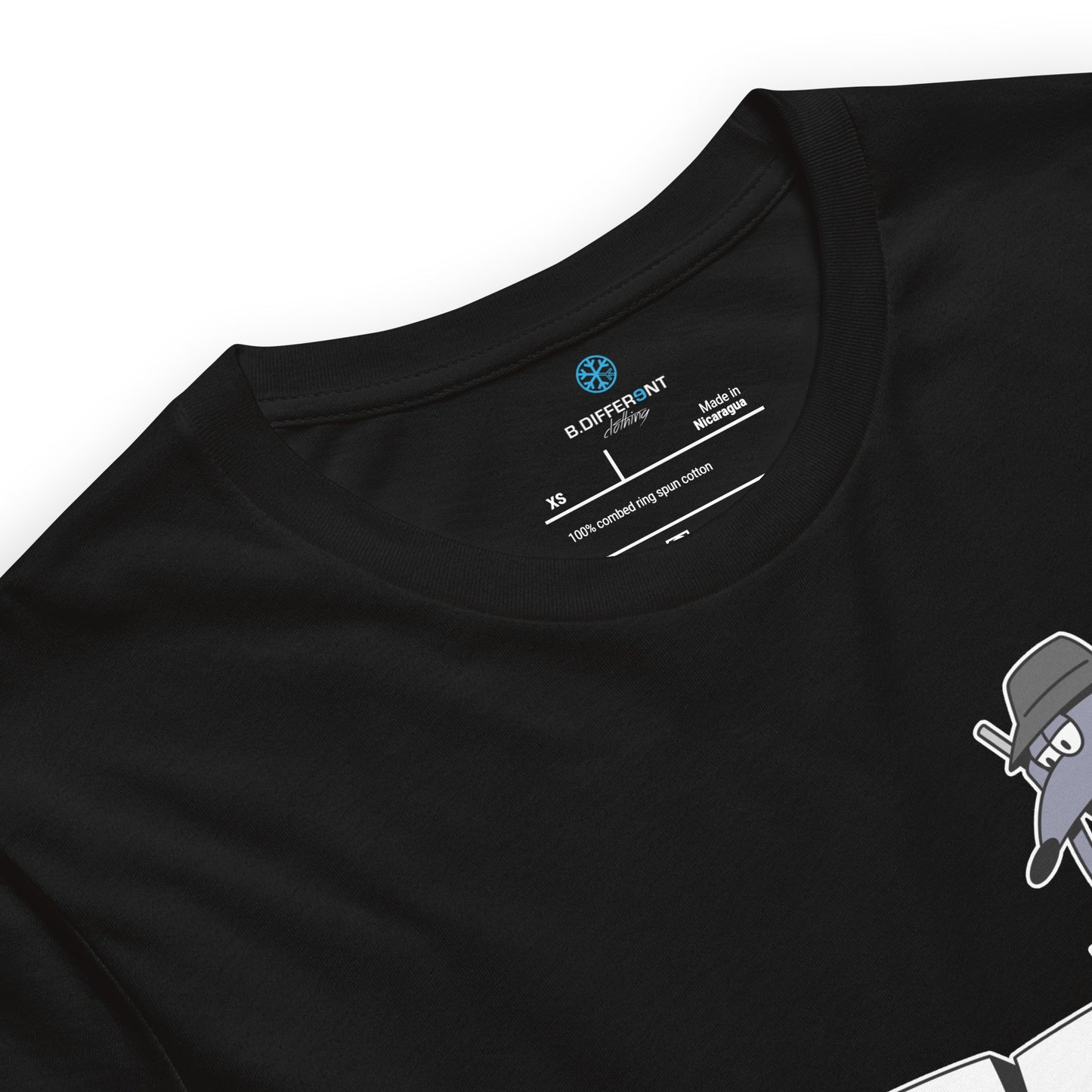 Beige-Bad Boy Graffiti Tee from B.Different Clothing, collar, graffiti-inspired streetwear t-shirt