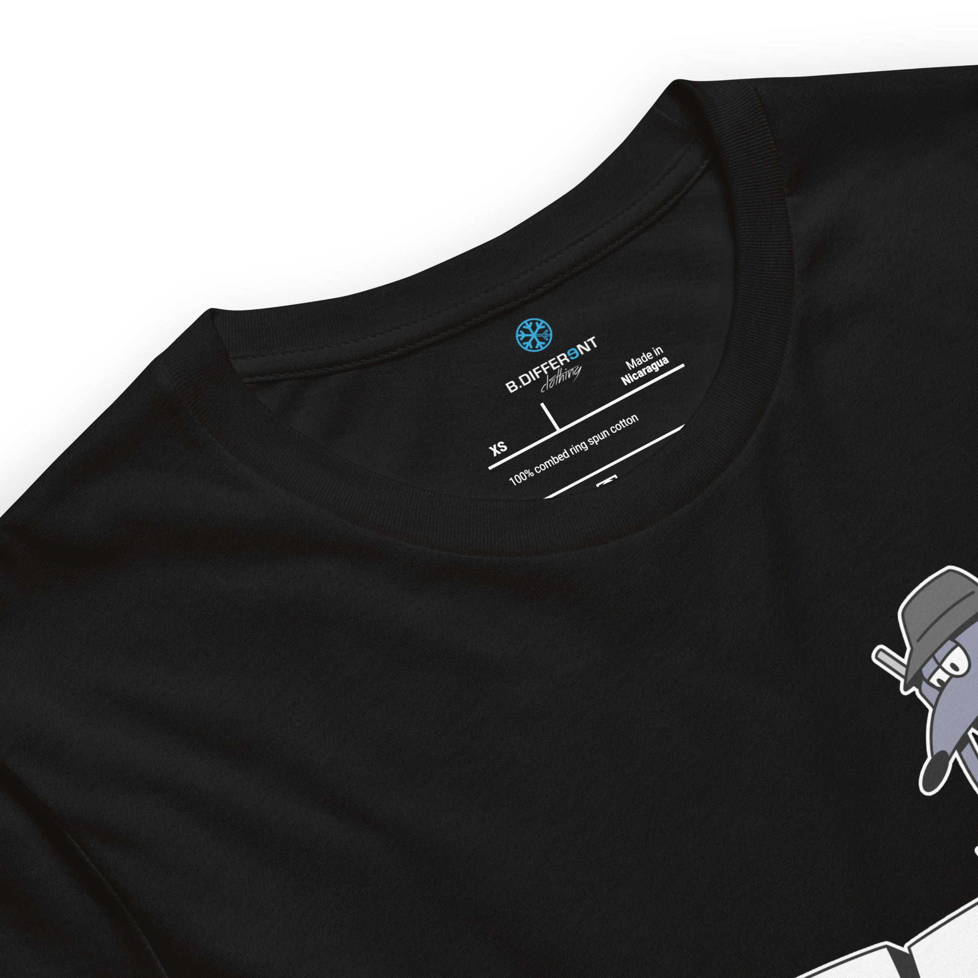 Beige-Bad Boy Graffiti Tee from B.Different Clothing, collar, graffiti-inspired streetwear t-shirt