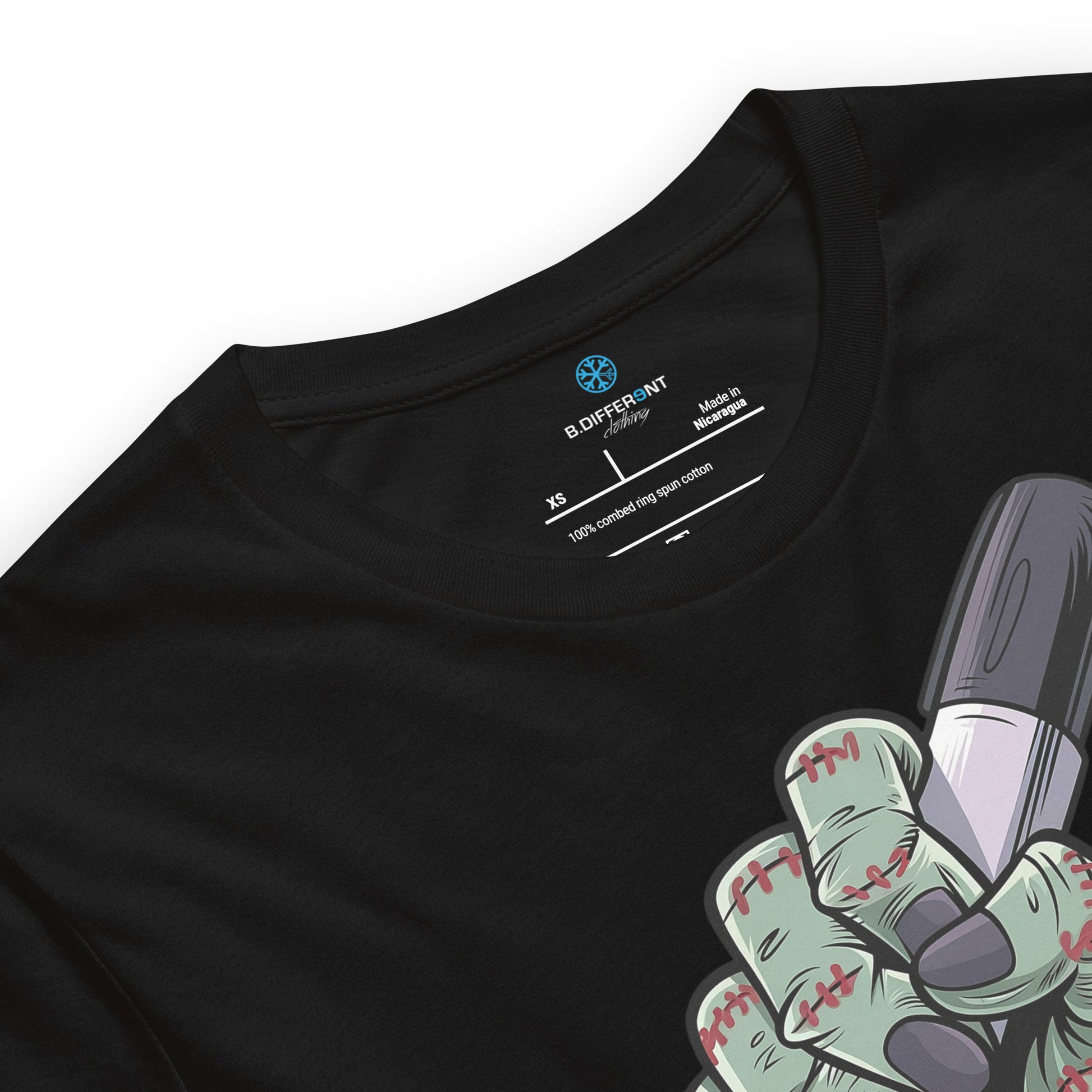 Black-Thing Graffiti Tee from B.Different Clothing, collar, graffiti-inspired streetwear t-shirt