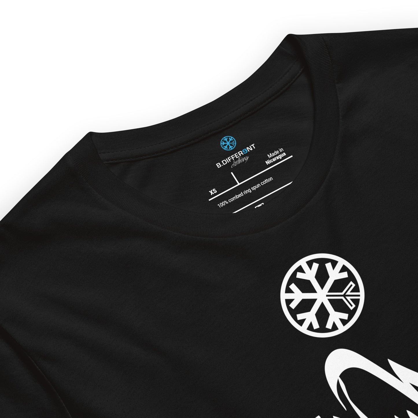 Black-Antisocial Graffiti Tag Tee from B.Different Clothing, collar, graffiti-inspired streetwear t-shirt