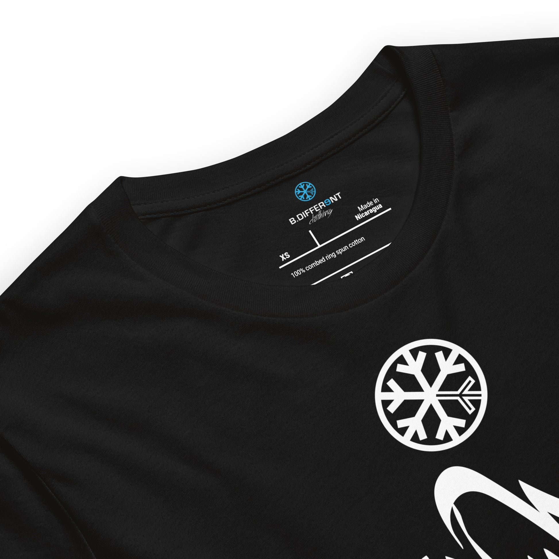 Black-Antisocial Graffiti Tag Tee from B.Different Clothing, collar, graffiti-inspired streetwear t-shirt