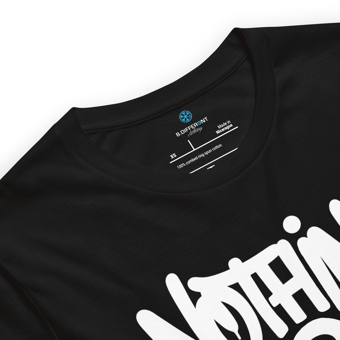 Black-Nothing 2 Obey Graffiti Tee from B.Different Clothing, collar, graffiti-inspired streetwear t-shirt