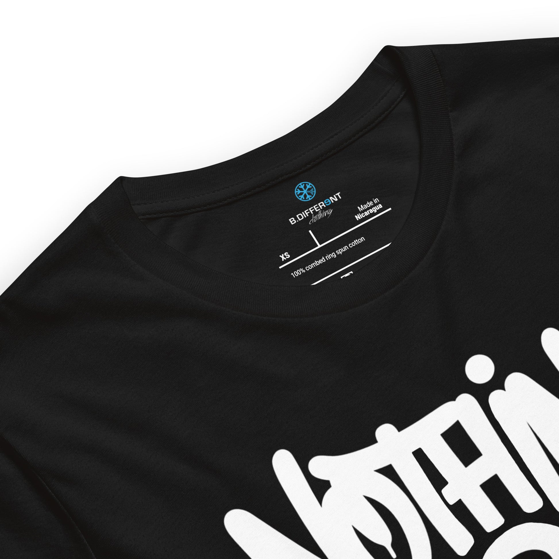 Black-Nothing 2 Obey Graffiti Tee from B.Different Clothing, collar, graffiti-inspired streetwear t-shirt