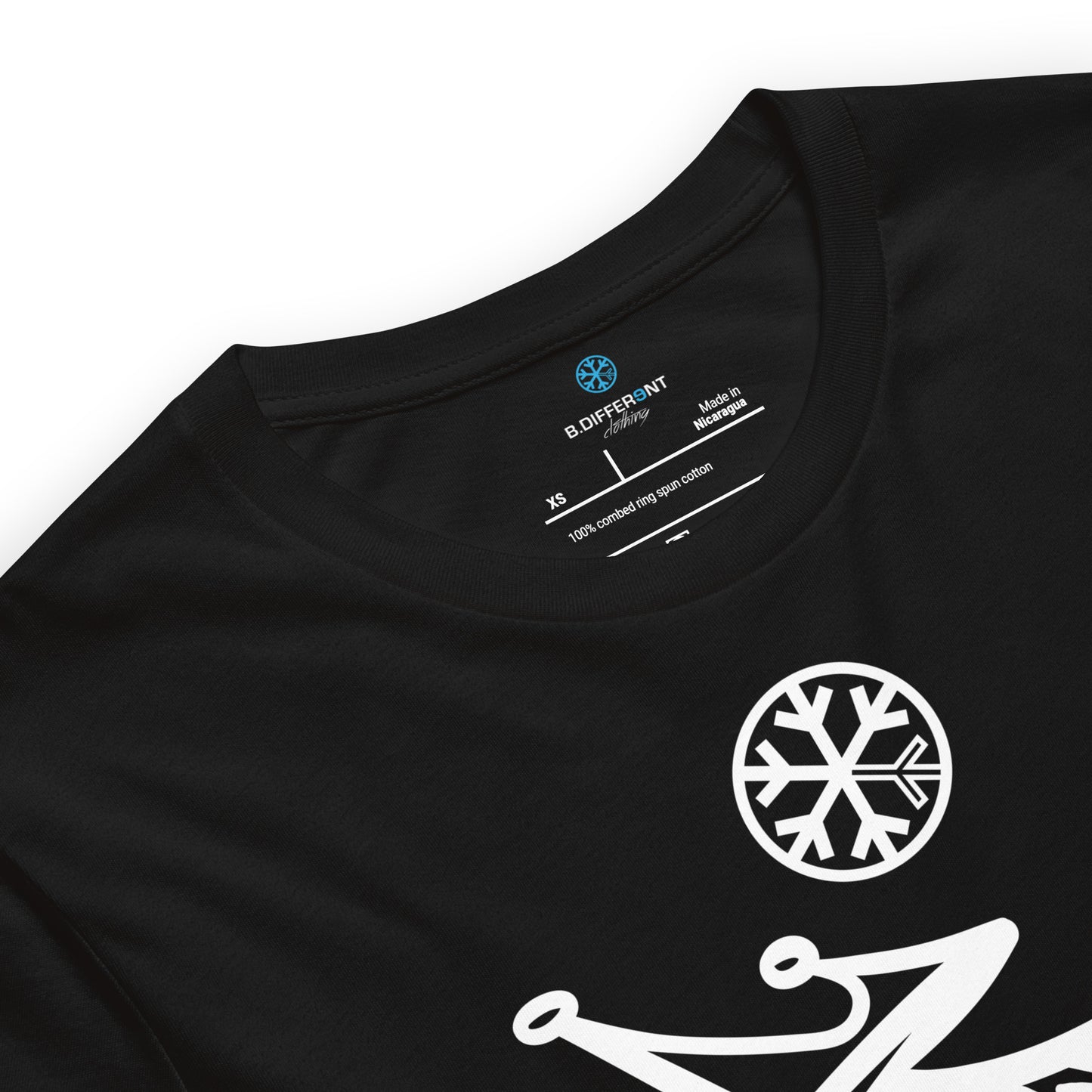 Black-Misfit Graffiti Tag Tee from B.Different Clothing, collar, graffiti-inspired streetwear t-shirt