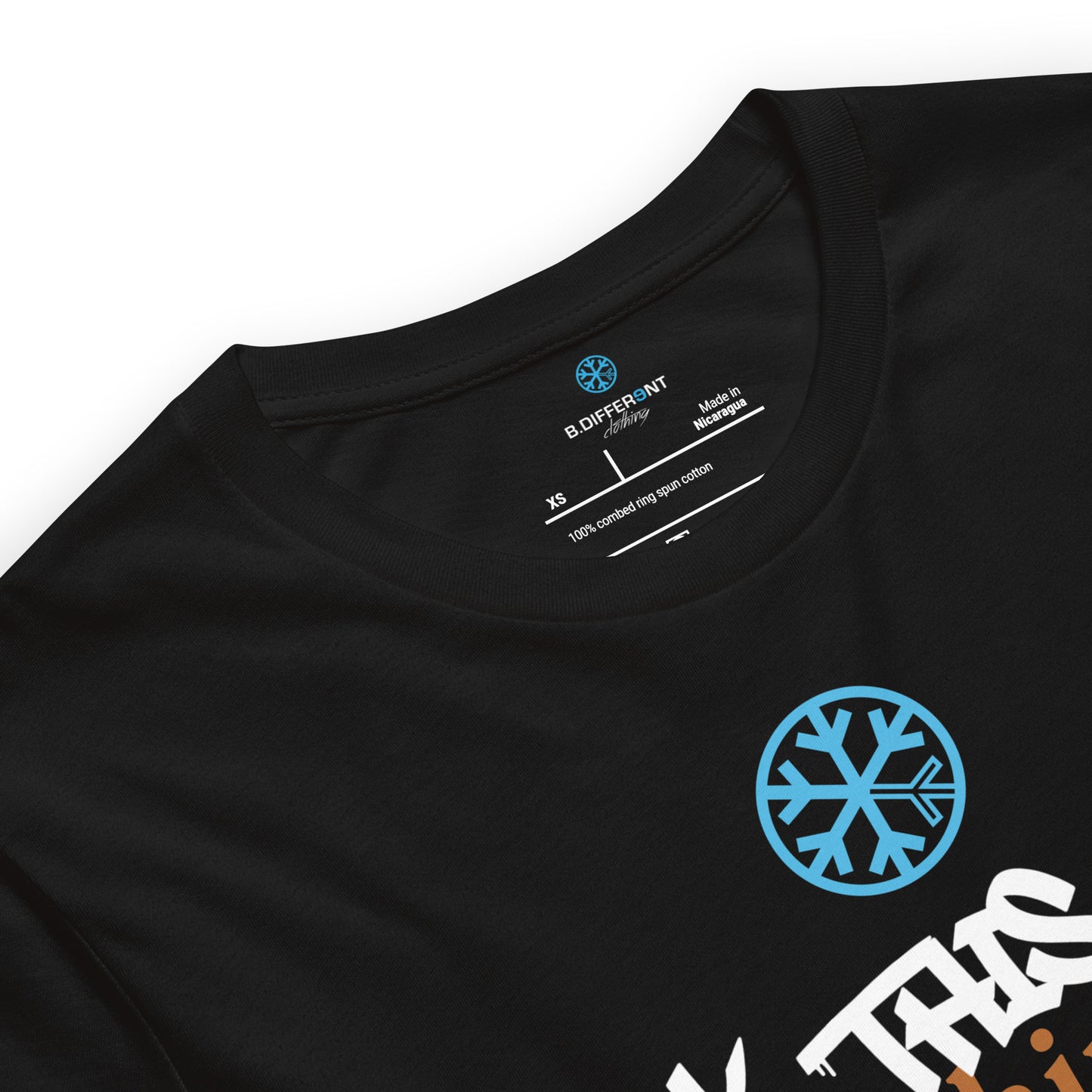 Black-Groupthink Graffiti Tee from B.Different Clothing, collar, graffiti-inspired streetwear t-shirt