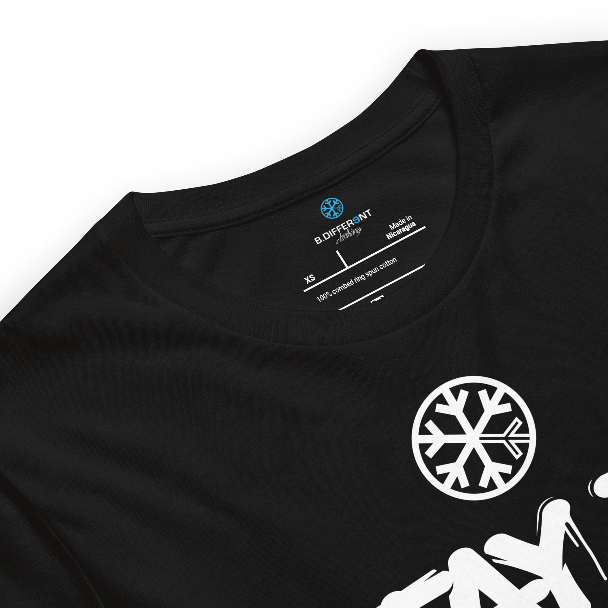 Black-Stay Fly Graffiti Tag Tee from B.Different Clothing, collar, graffiti-inspired streetwear t-shirt