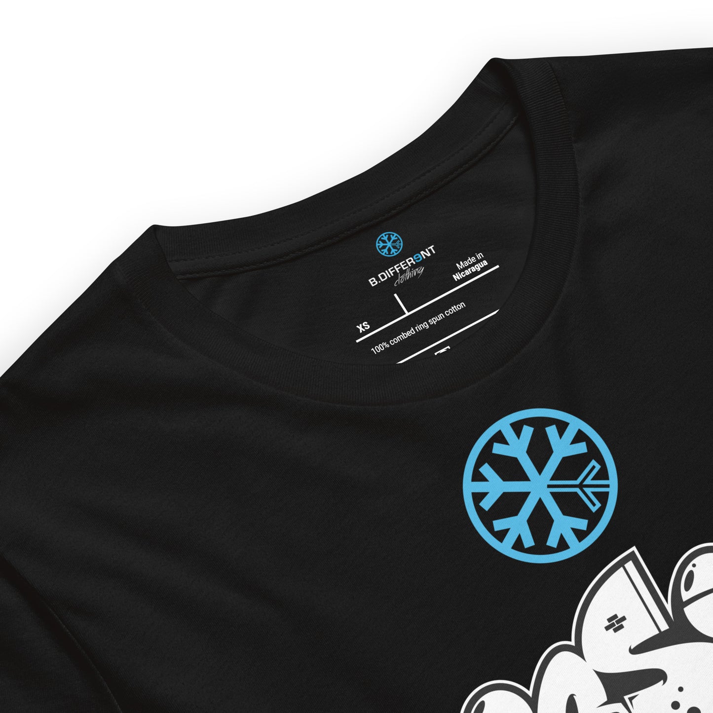 Black-Mission Graffiti Piece Tee from B.Different Clothing, collar, graffiti-inspired streetwear t-shirt