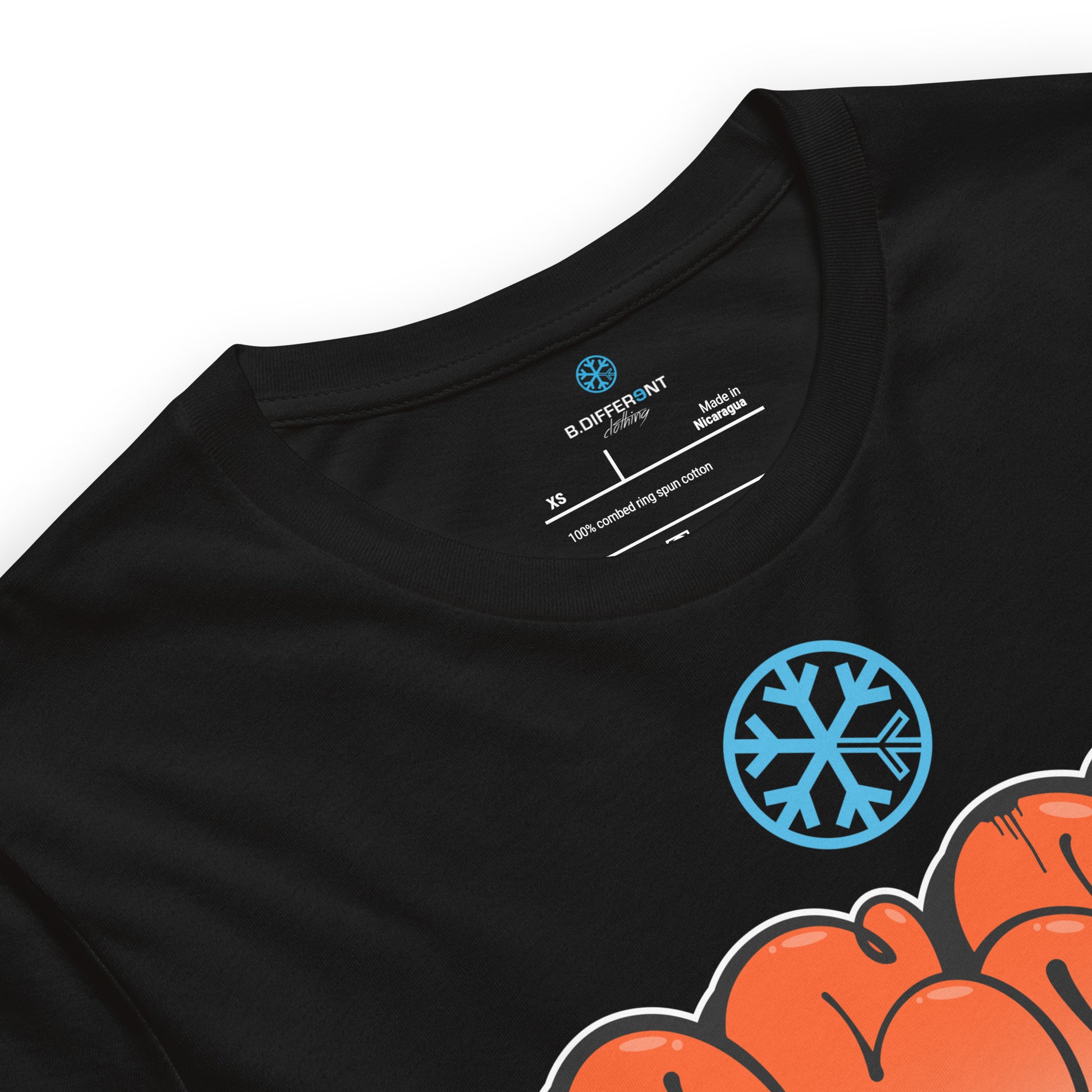 Black-ACAB Graffiti Throw-up Tee from B.Different Clothing, collar, graffiti-inspired streetwear t-shirt