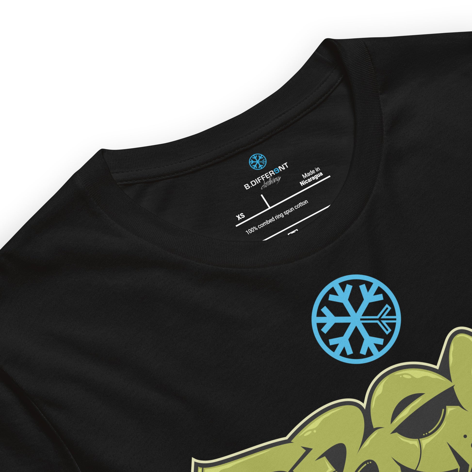 Black-Fresh Graffiti Piece Tee from B.Different Clothing, collar, graffiti-inspired streetwear t-shirt