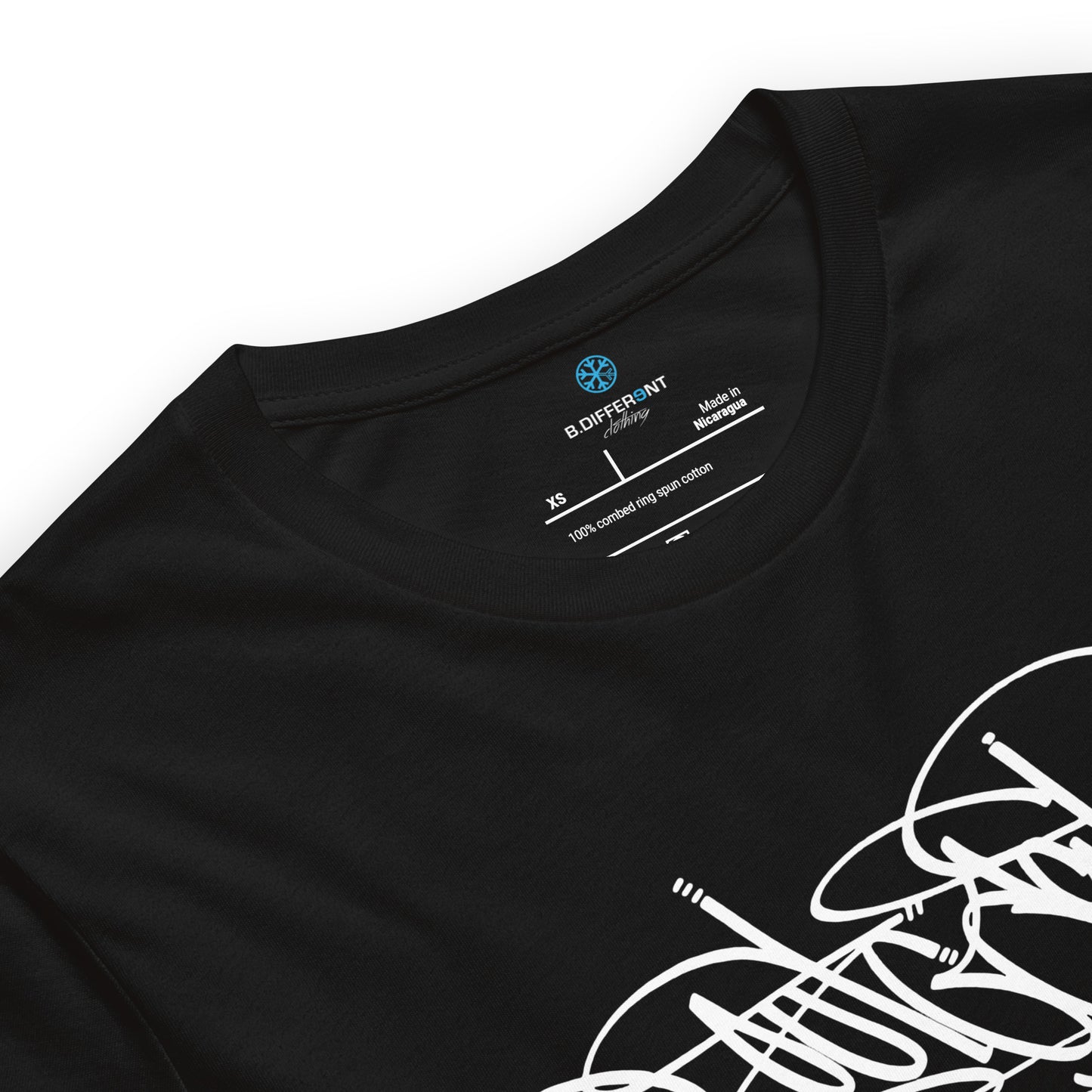 Black-Outcast Tag Tee by Graffiti Dad from B.Different Clothing, collar, graffiti-inspired streetwear t-shirt