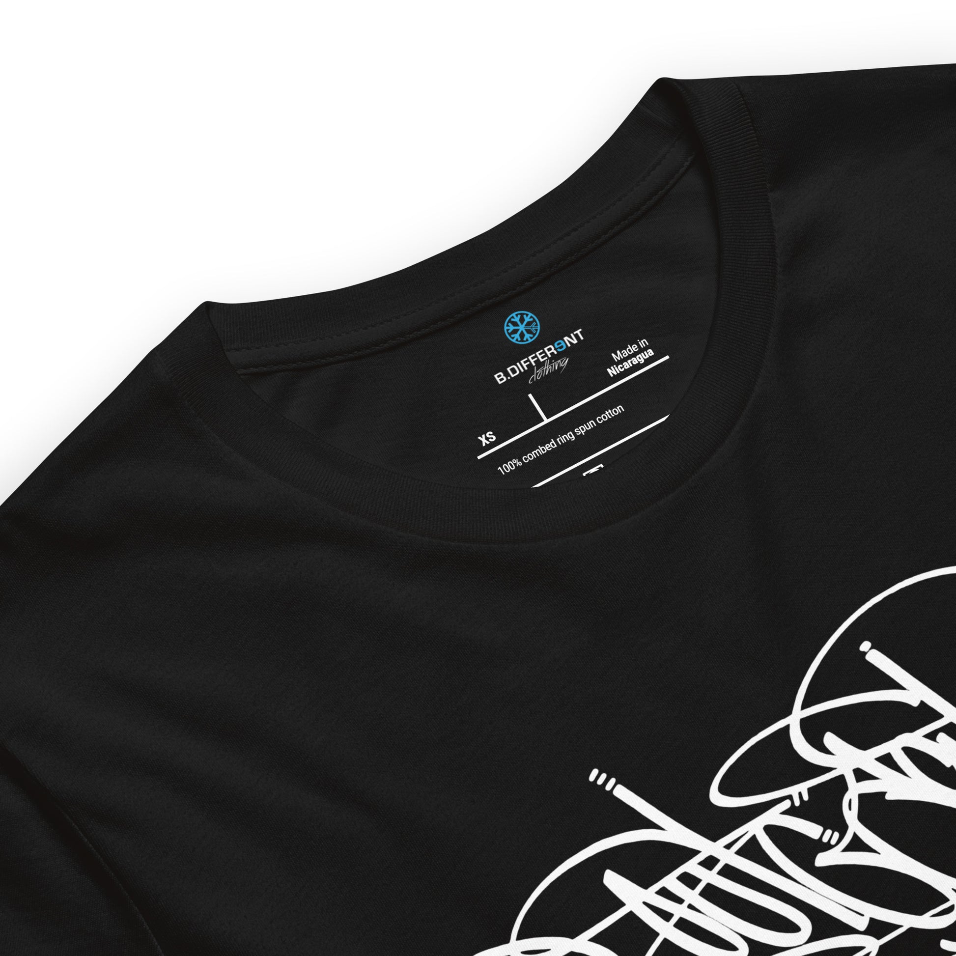 Black-Outcast Tag Tee by Graffiti Dad from B.Different Clothing, collar, graffiti-inspired streetwear t-shirt