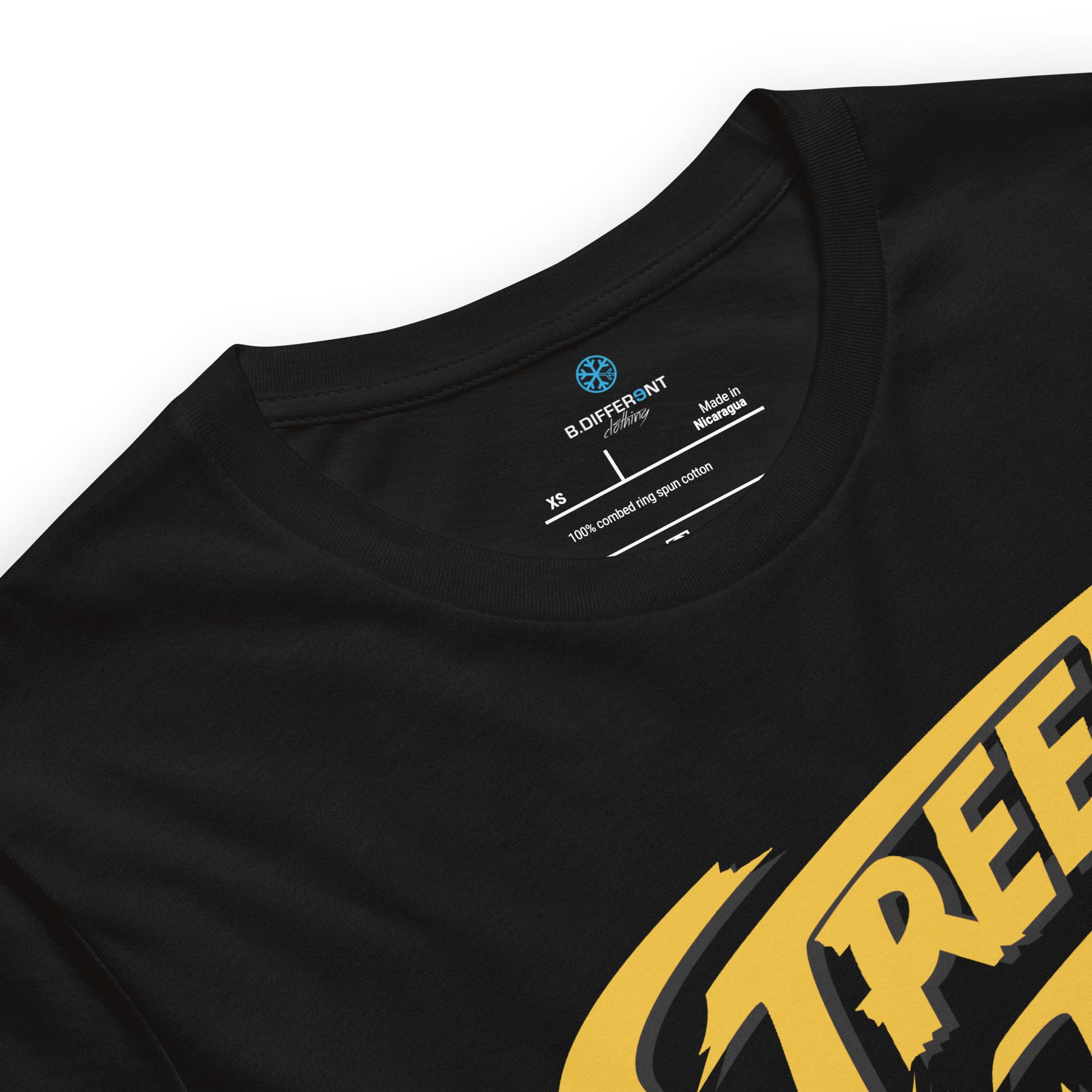 Black-Street Writer Graffiti Tee from B.Different Clothing, collar, graffiti-inspired streetwear t-shirt