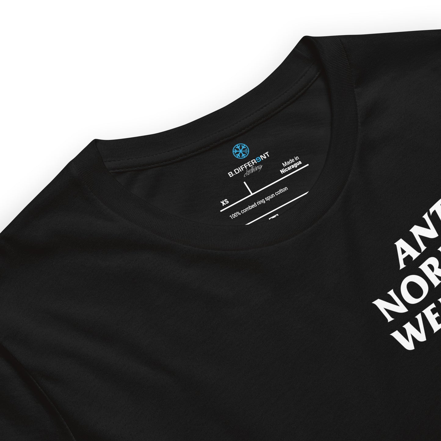 Black-Anti Normies Weirdos Club Tee from B.Different Clothing, collar, graffiti-inspired streetwear t-shirt