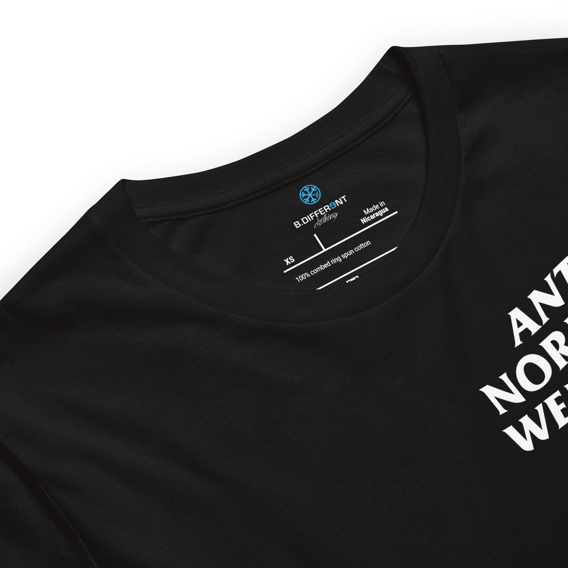 Black-Anti Normies Weirdos Club Tee from B.Different Clothing, collar, graffiti-inspired streetwear t-shirt