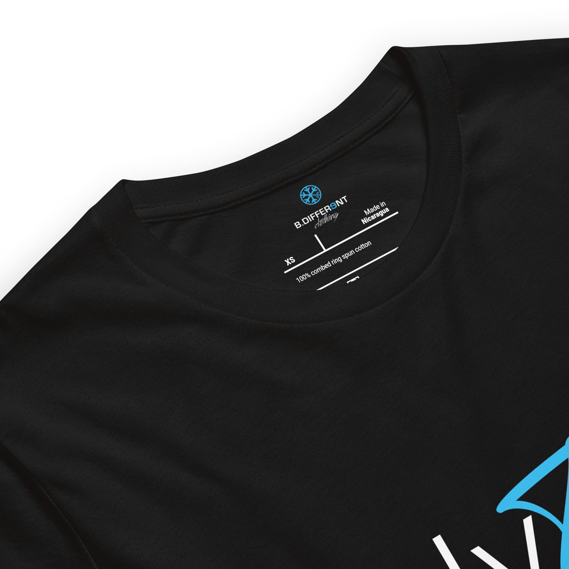 Black-Only Tags Graffiti Tee from B.Different Clothing, collar, graffiti-inspired streetwear t-shirt