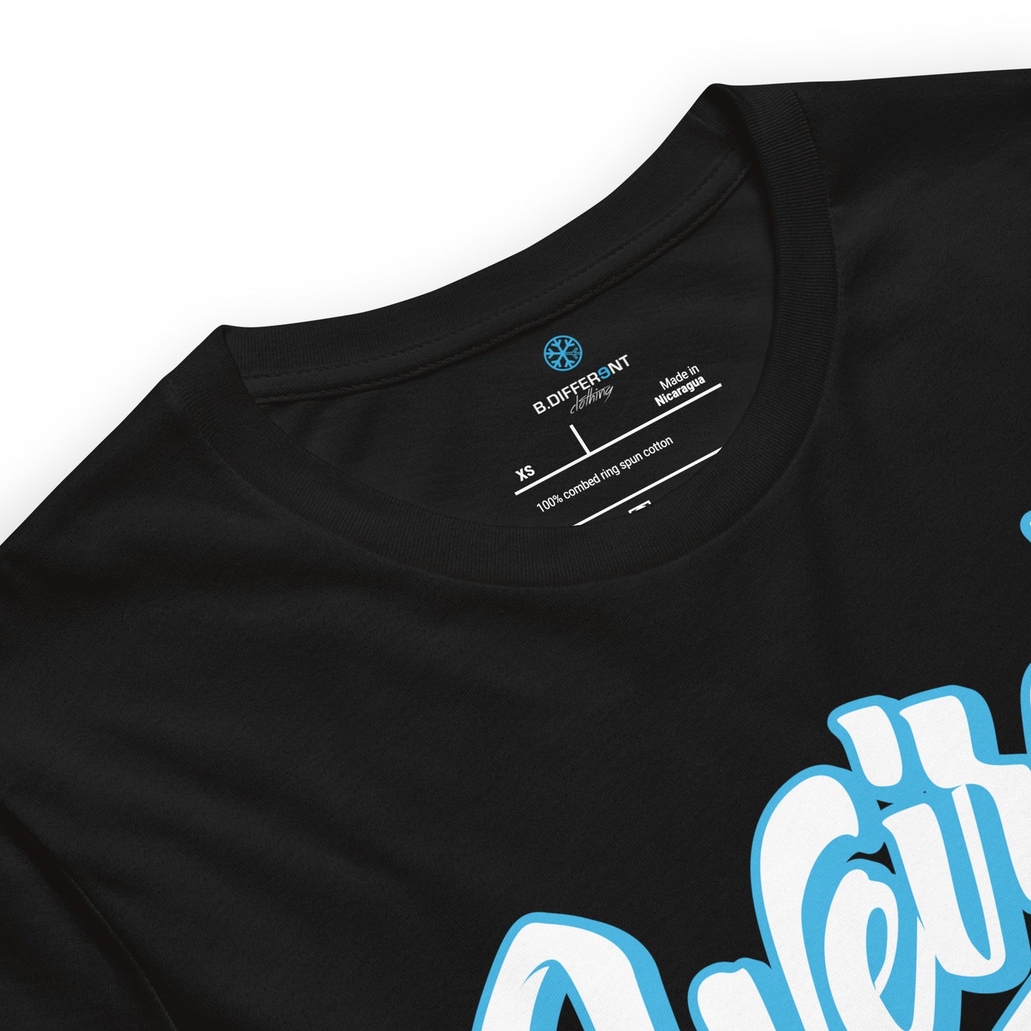 Black-Weirdo Tee from B.Different Clothing, collar, graffiti-inspired streetwear t-shirt
