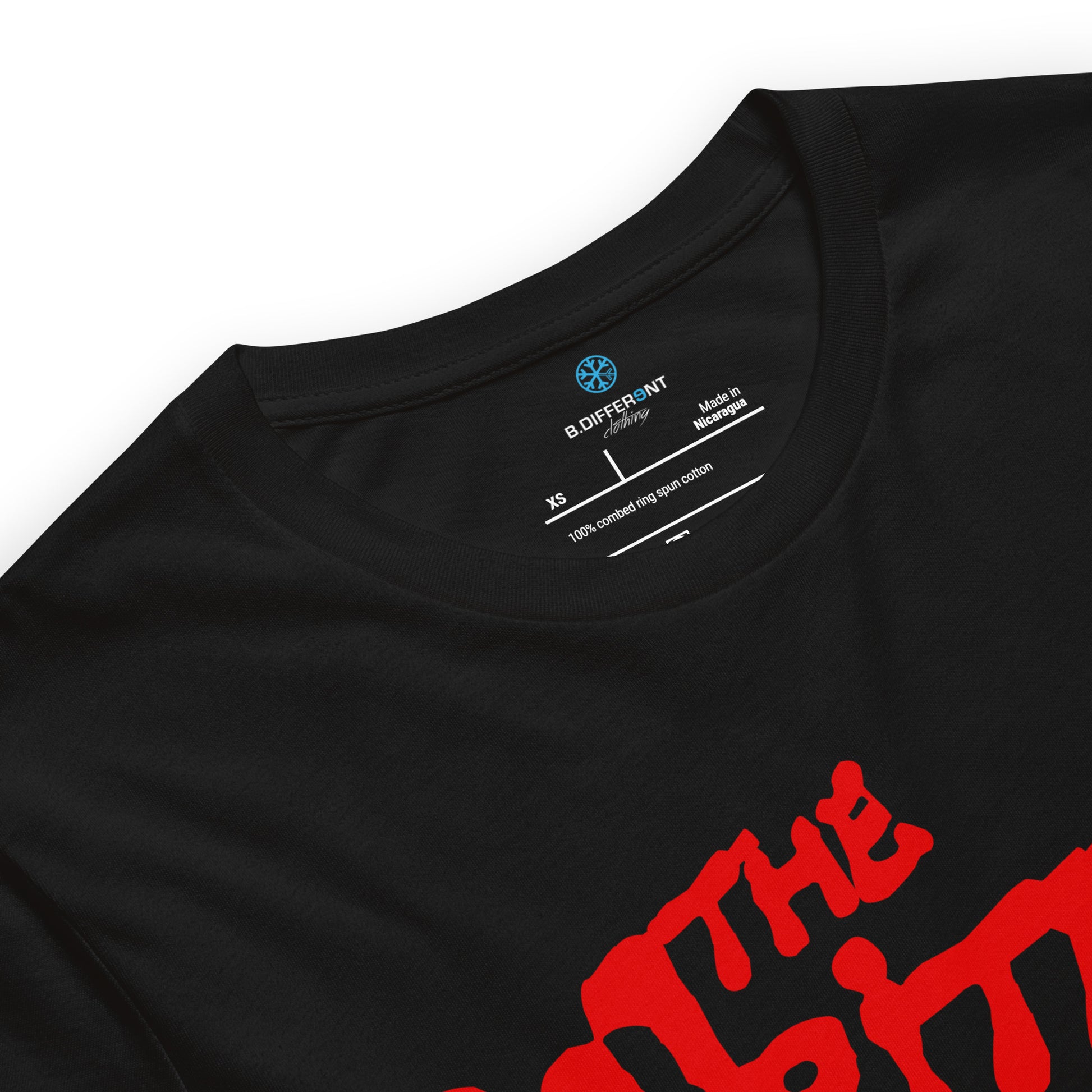 Black-The Writers Graffiti Lettering Tee from B.Different Clothing, collar, graffiti-inspired streetwear t-shirt