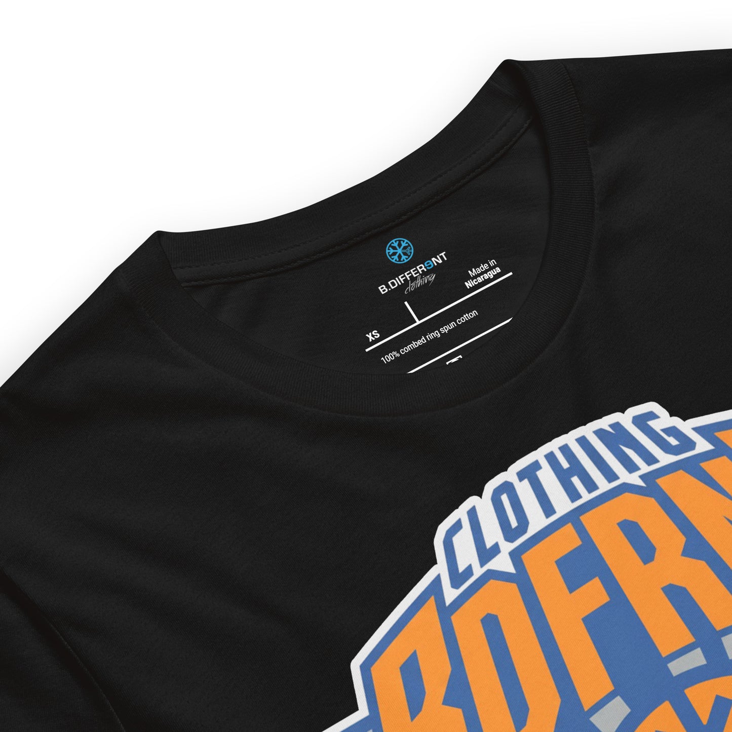 Black-BDFRNT Logo 2011 Tee from B.Different Clothing, collar, graffiti-inspired streetwear t-shirt