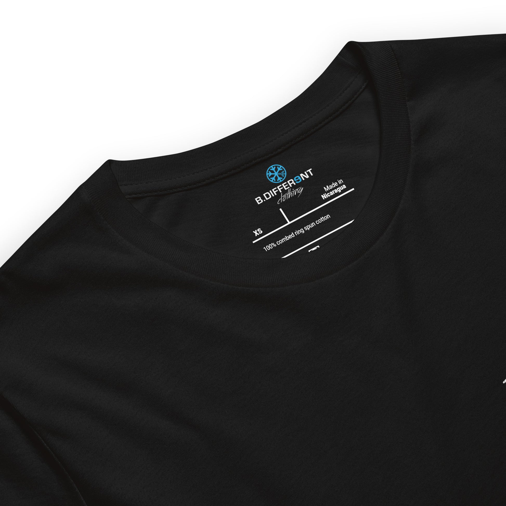 Black-Outcast Graffiti Tag Tee from B.Different Clothing, collar, graffiti-inspired streetwear t-shirt