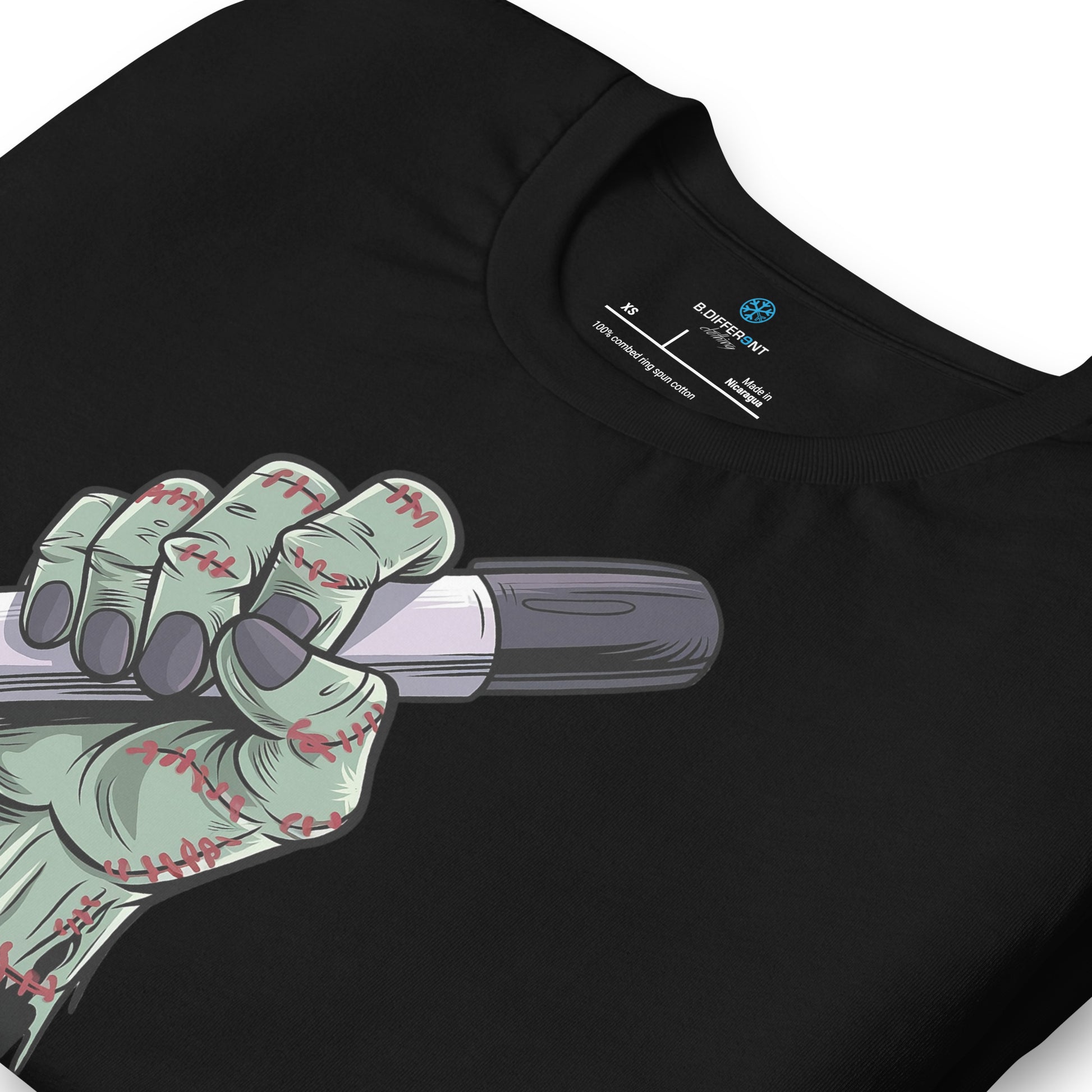 Black-Thing Graffiti Tee from B.Different Clothing, detail, graffiti-inspired streetwear t-shirt