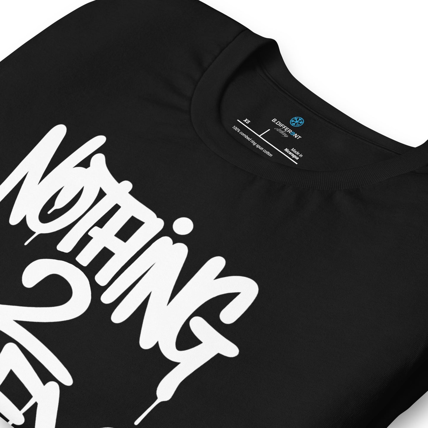 Black-Nothing 2 Obey Graffiti Tee from B.Different Clothing, detail, graffiti-inspired streetwear t-shirt