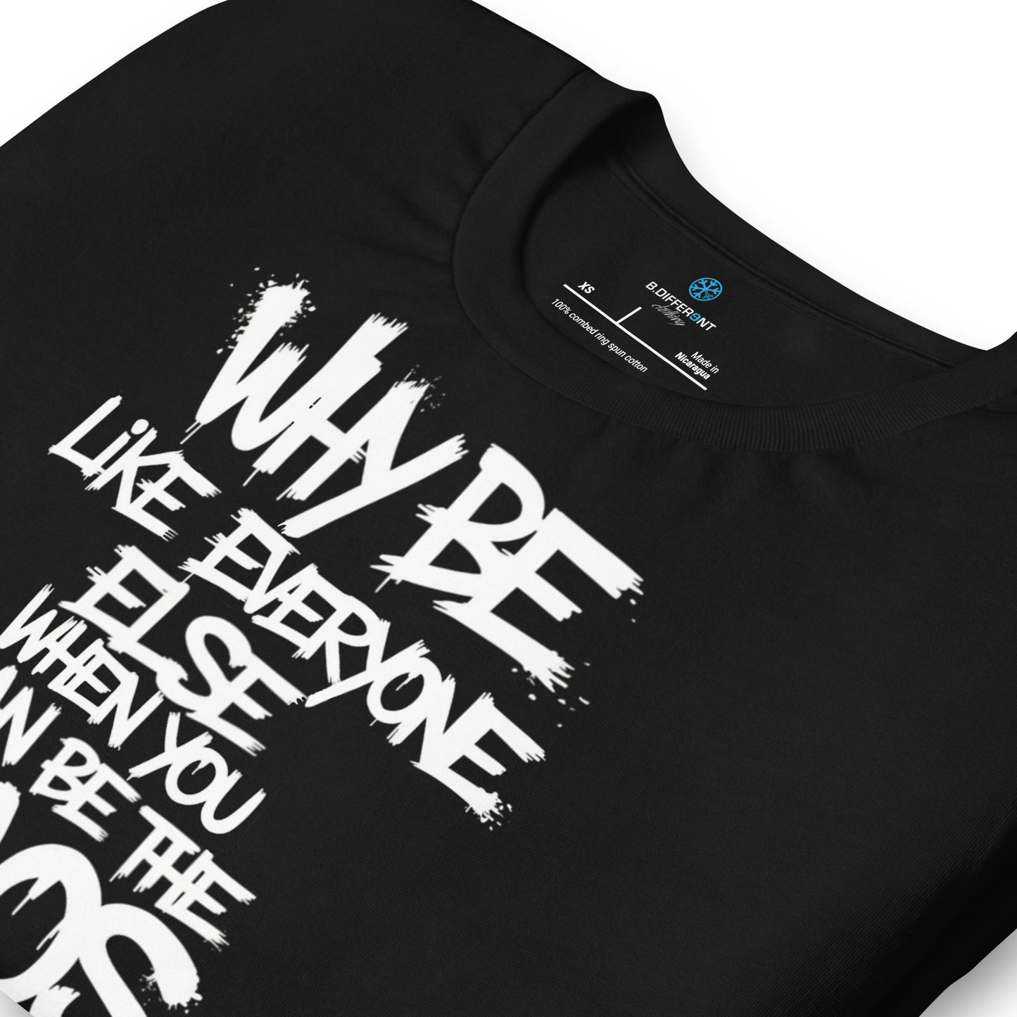 Black-Chaos They Fear Graffiti Tag Tee from B.Different Clothing, detail, graffiti-inspired streetwear t-shirt