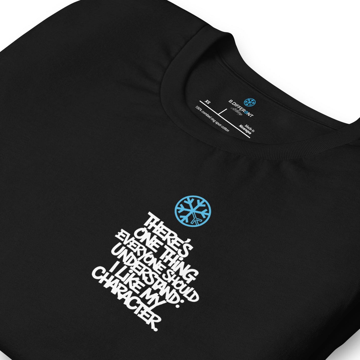 Black-Dennis Graffiti Tee from B.Different Clothing, detail, graffiti-inspired streetwear t-shirt