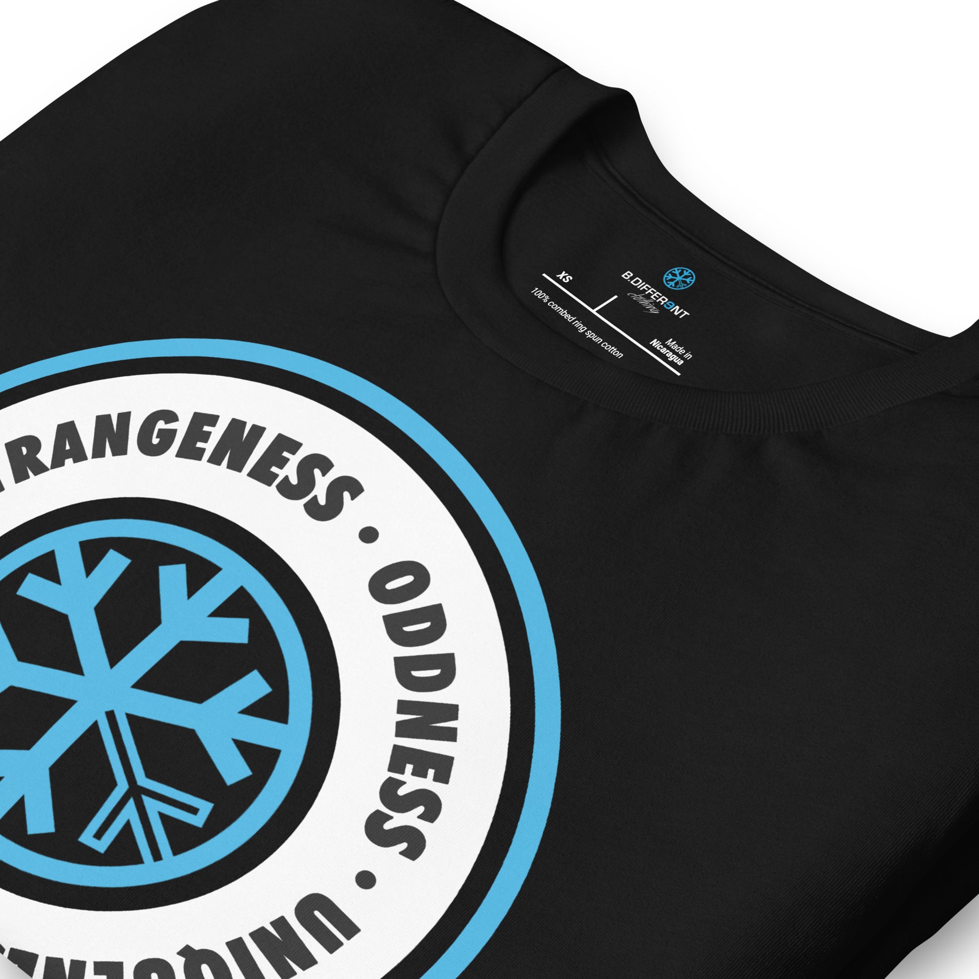 Black-Circle of Weirdness Tee from B.Different Clothing, detail, graffiti-inspired streetwear t-shirt