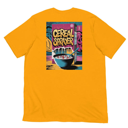 Cereal Sprayer Graffiti Tee yellow B.Different Clothing graffiti street art inspired streetwear brand