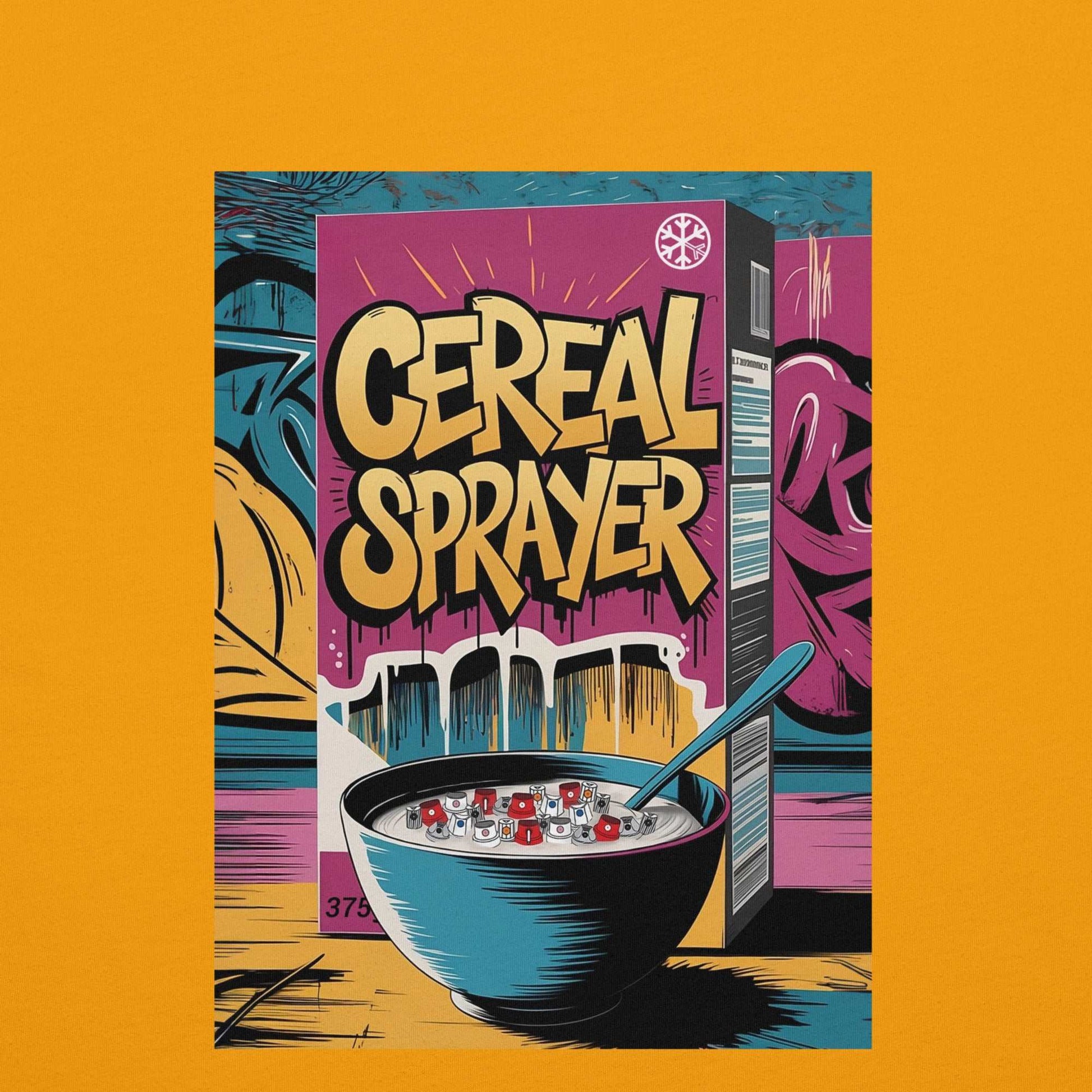 graphic of Cereal Sprayer Graffiti Tee yellow B.Different Clothing graffiti street art inspired streetwear brand