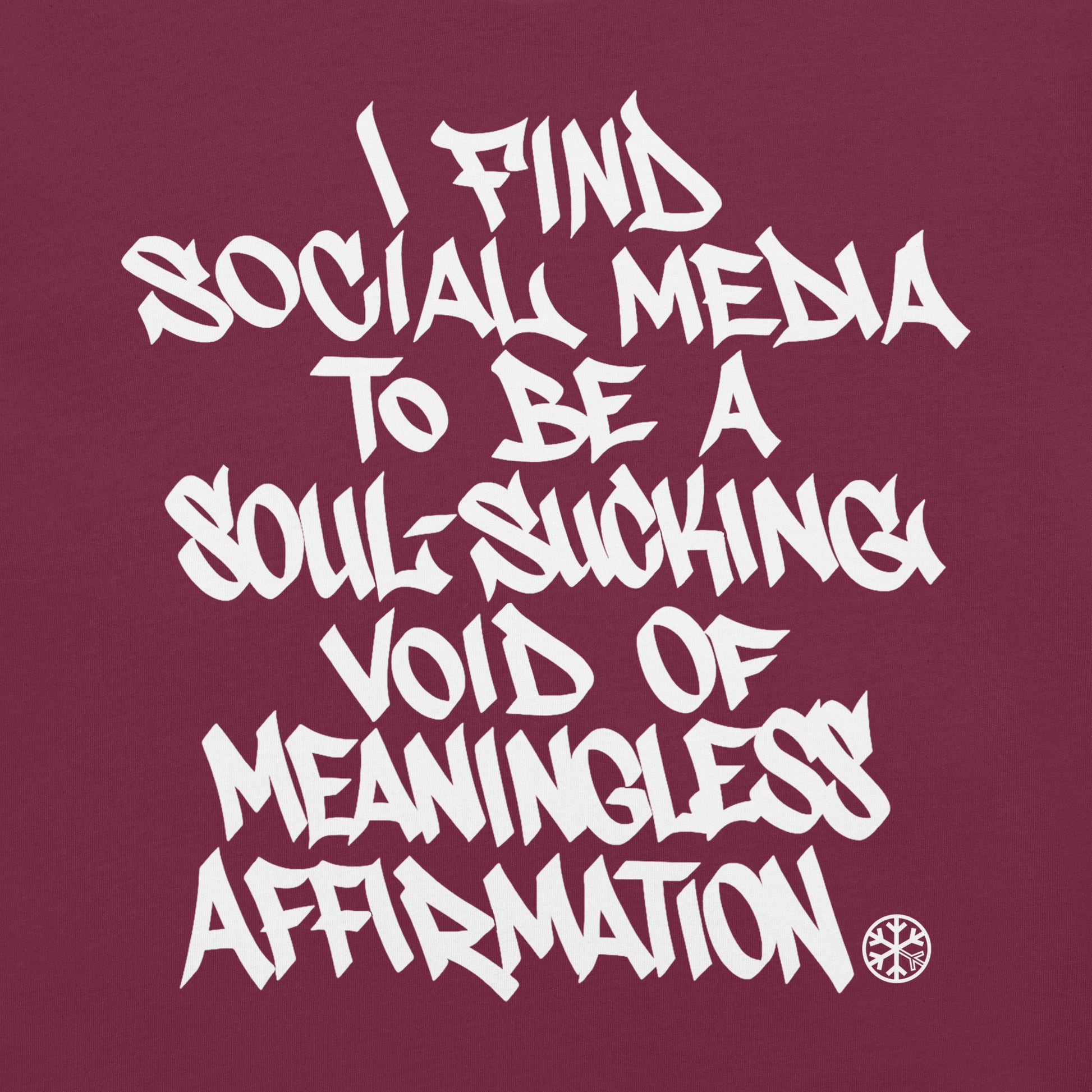 Maroon-Social Media Graffiti Tag Tee from B.Different Clothing, graphic, graffiti-inspired streetwear t-shirt