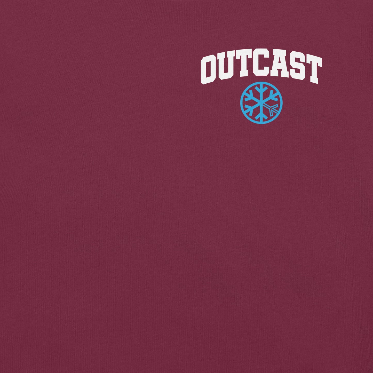 Maroon-Outcast Graffiti Character Tee from B.Different Clothing, front graphic, graffiti-inspired streetwear t-shirt