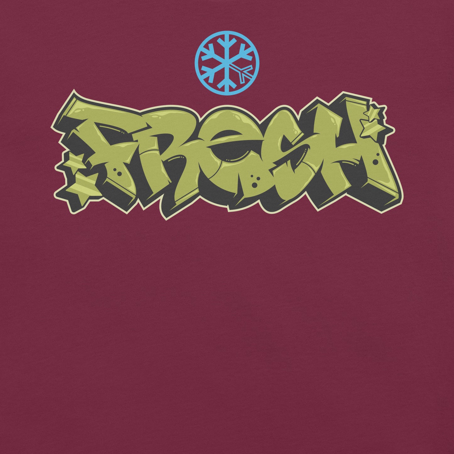 Maroon-Fresh Graffiti Piece Tee from B.Different Clothing, graphic, graffiti-inspired streetwear t-shirt