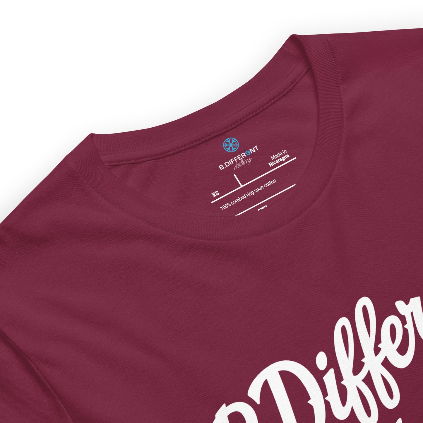 Maroon-The League Tee from B.Different Clothing, collar, graffiti-inspired streetwear t-shirt